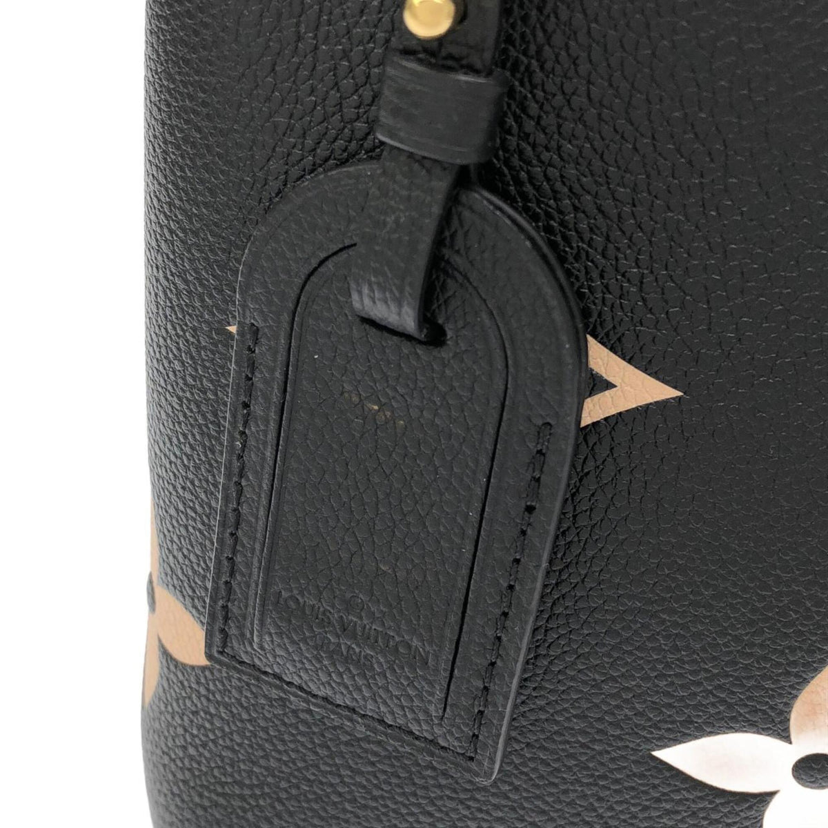 Louis Vuitton Beige Black Leather Handbag (Pre-Owned)