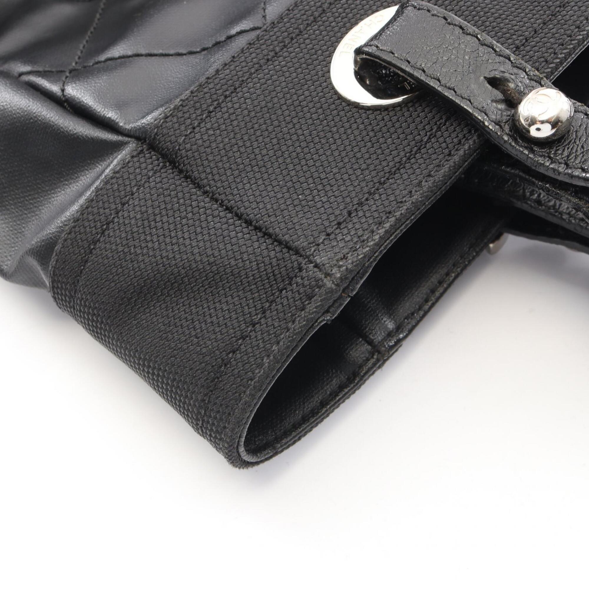 Chanel Black Coated Canvas Leather Handbag Tote Bag (Pre-Owned)