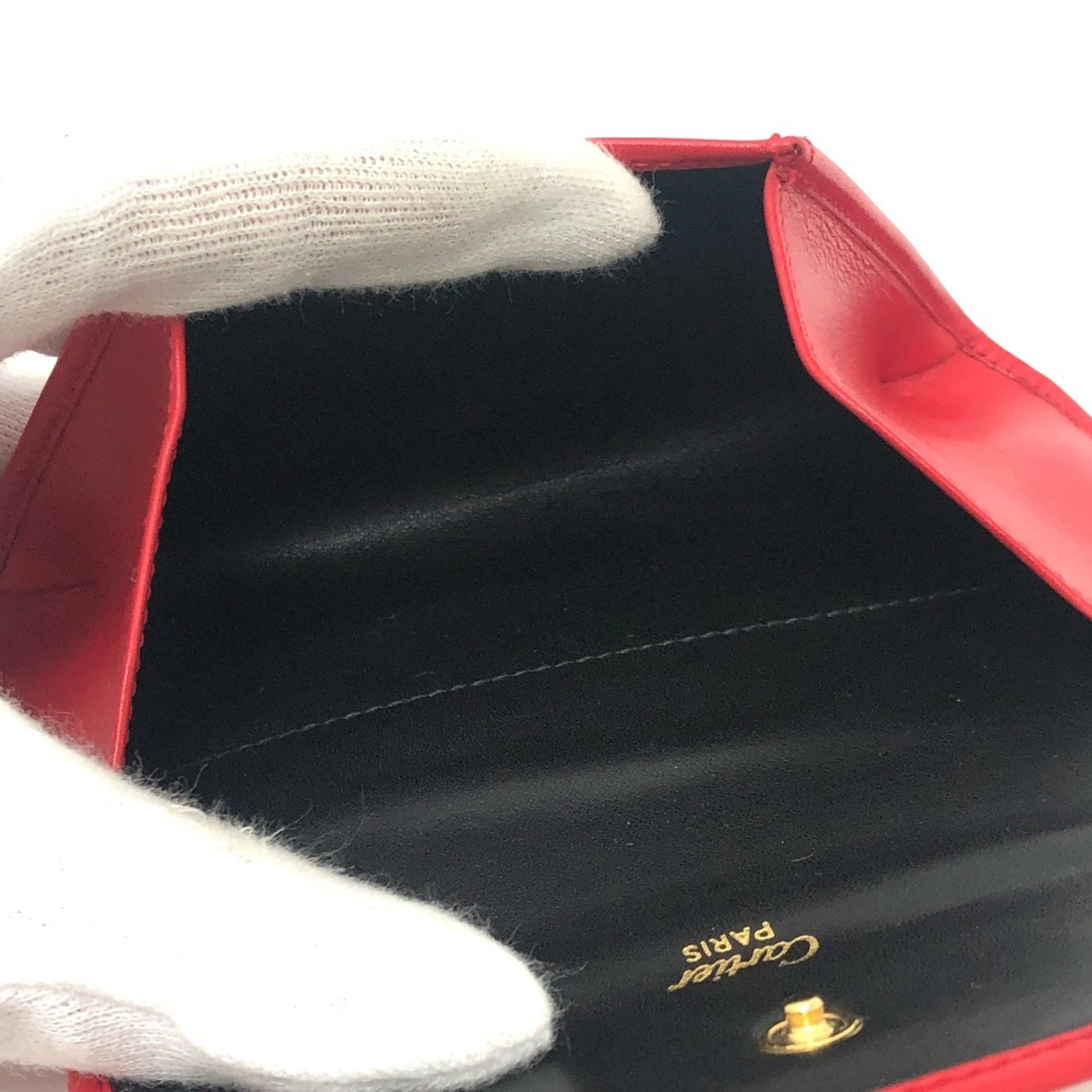Cartier Red Color Coin Purse/Coin Case (Pre-Owned)