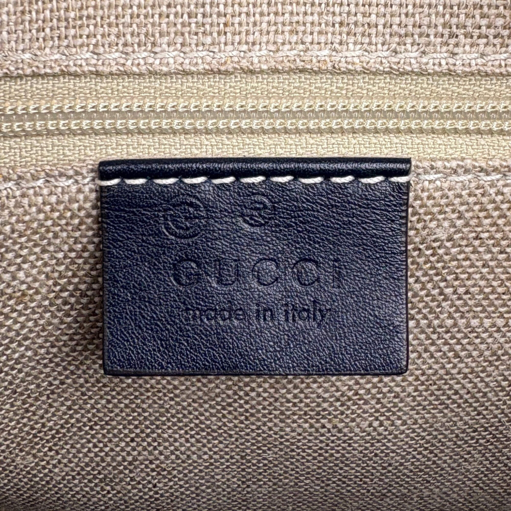 Gucci Navy Leather Handbag (Pre-Owned)