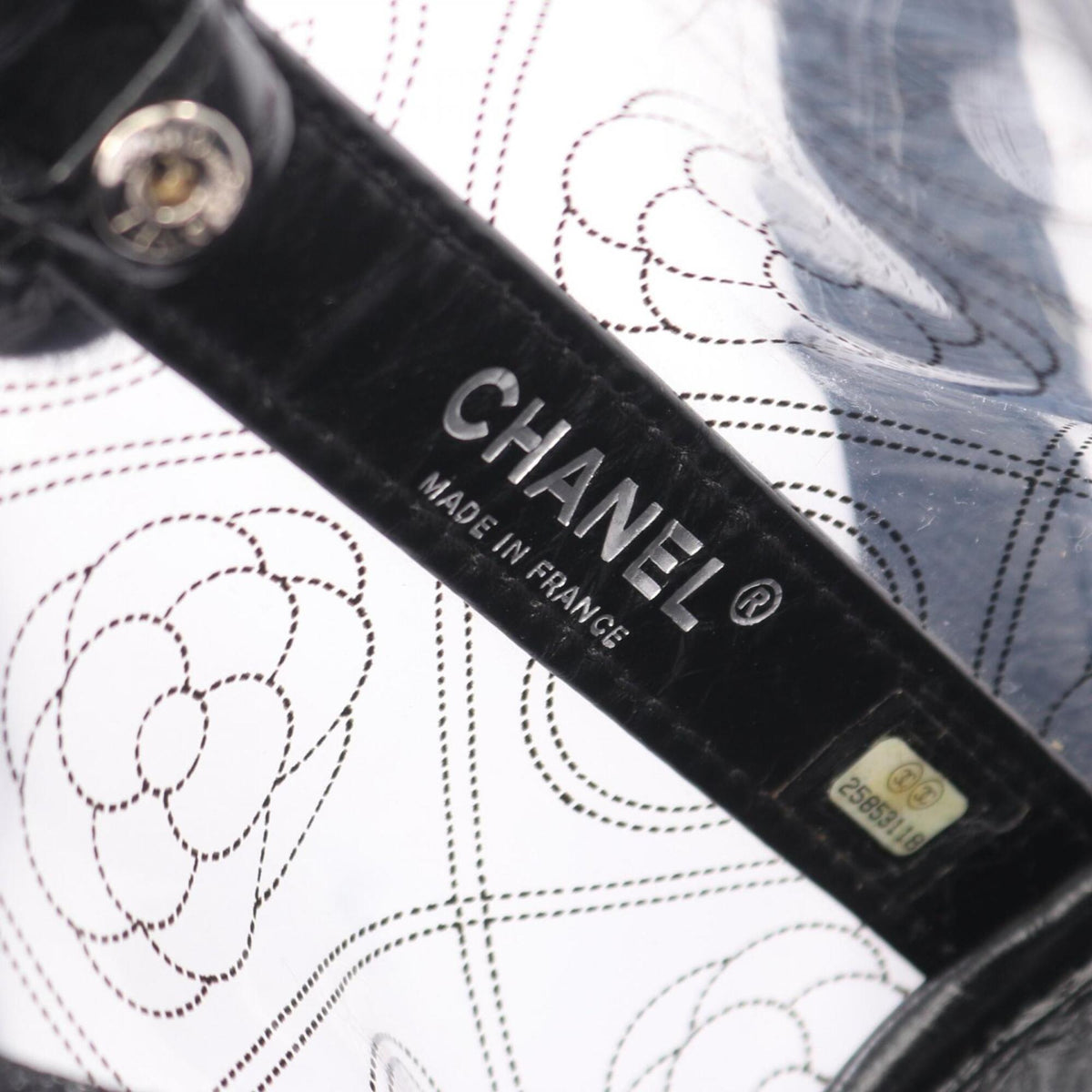 Chanel Black Clear Vinyl Leather Handbag Shoulder Bag (Pre-Owned)