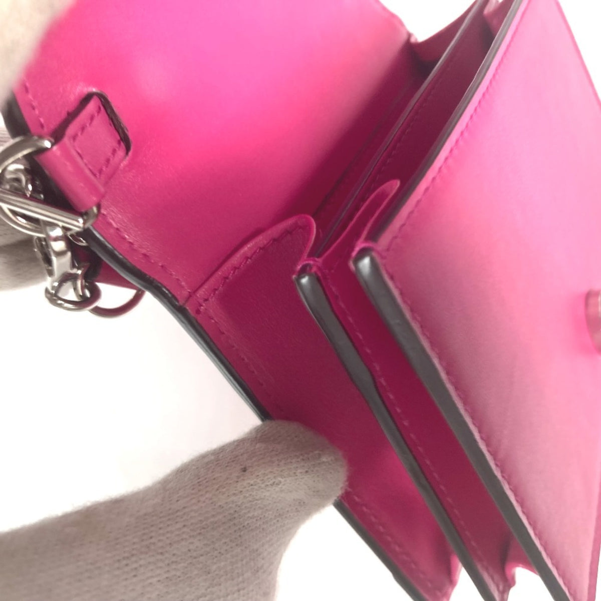 Gucci Pink Leather Nylon Pochette Shoulder Bag (Pre-Owned)