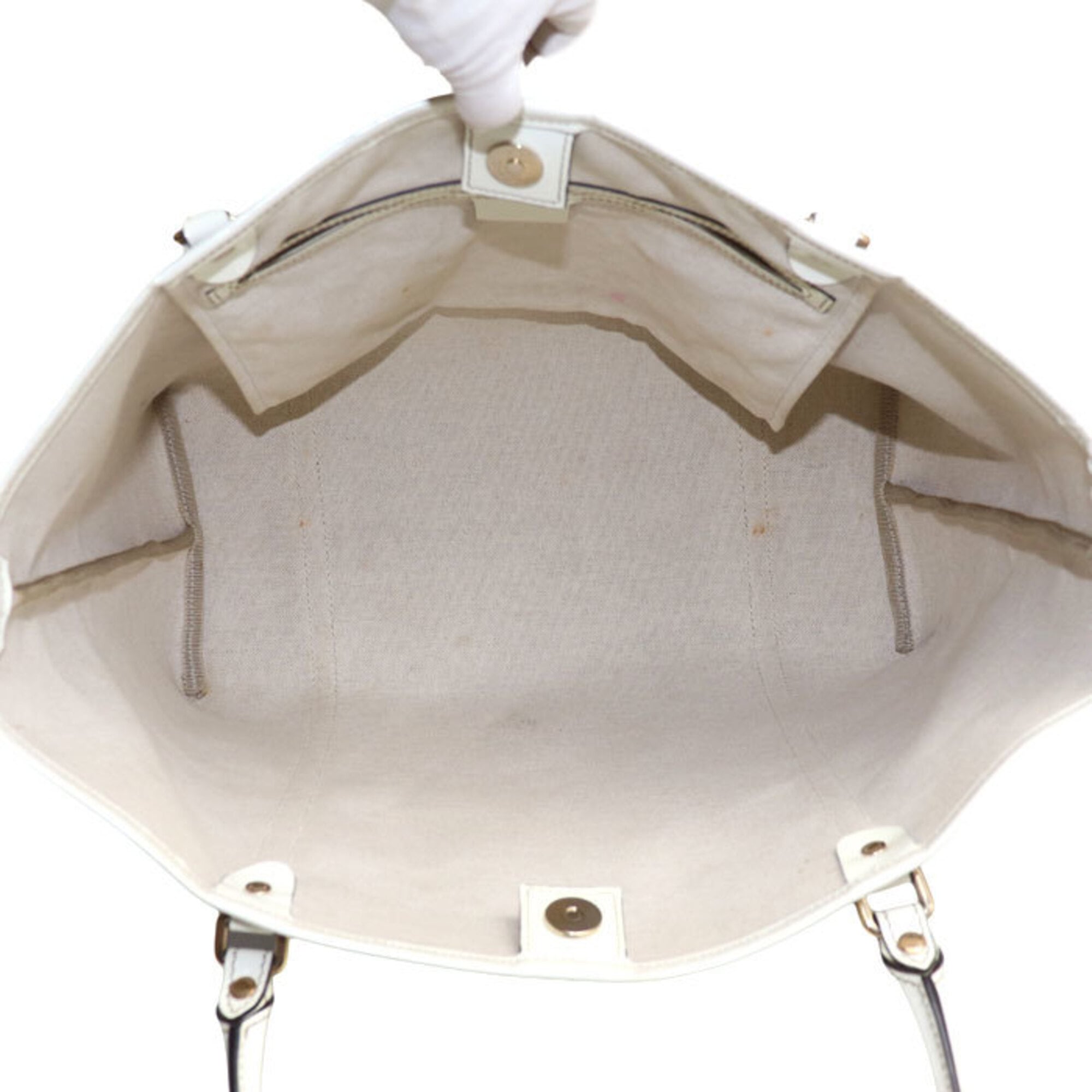 Gucci Beige White Gg Supreme Tote Bag (Pre-Owned)