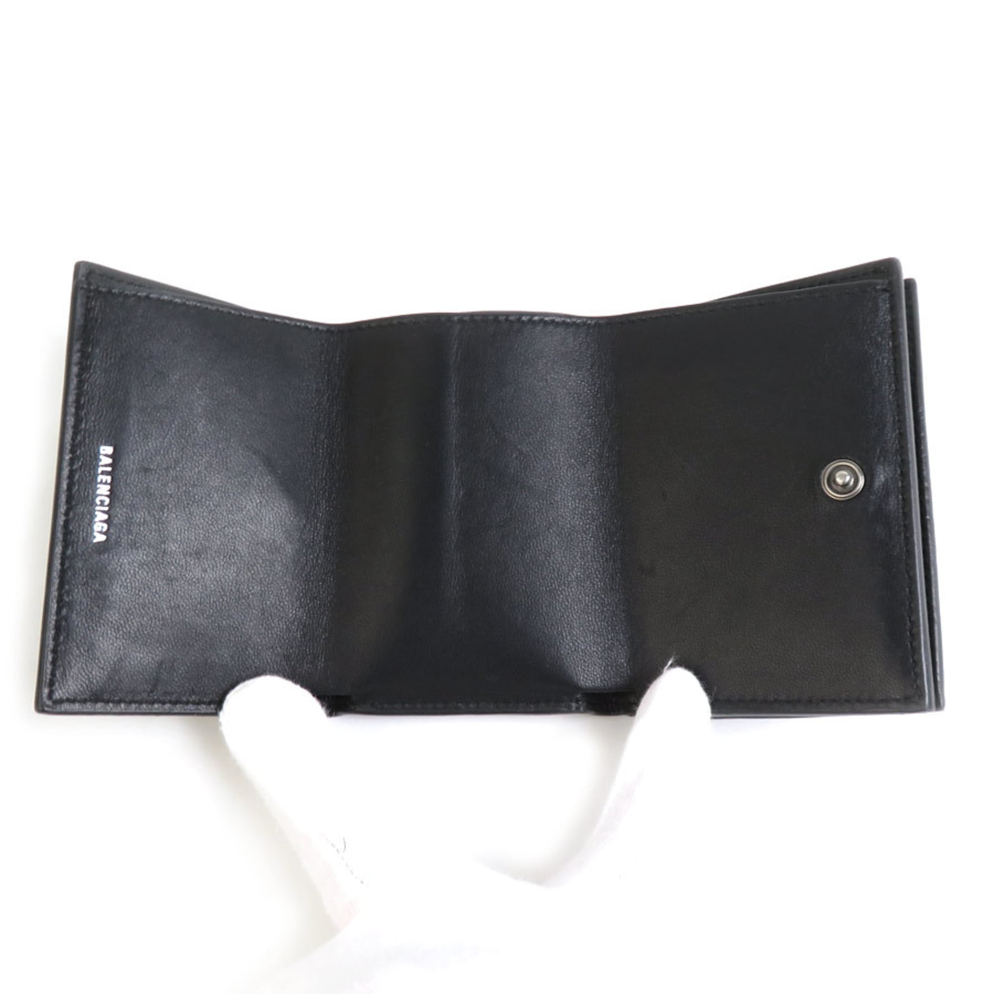 Balenciaga Black Leather Wallet (Tri-Fold) (Pre-Owned)