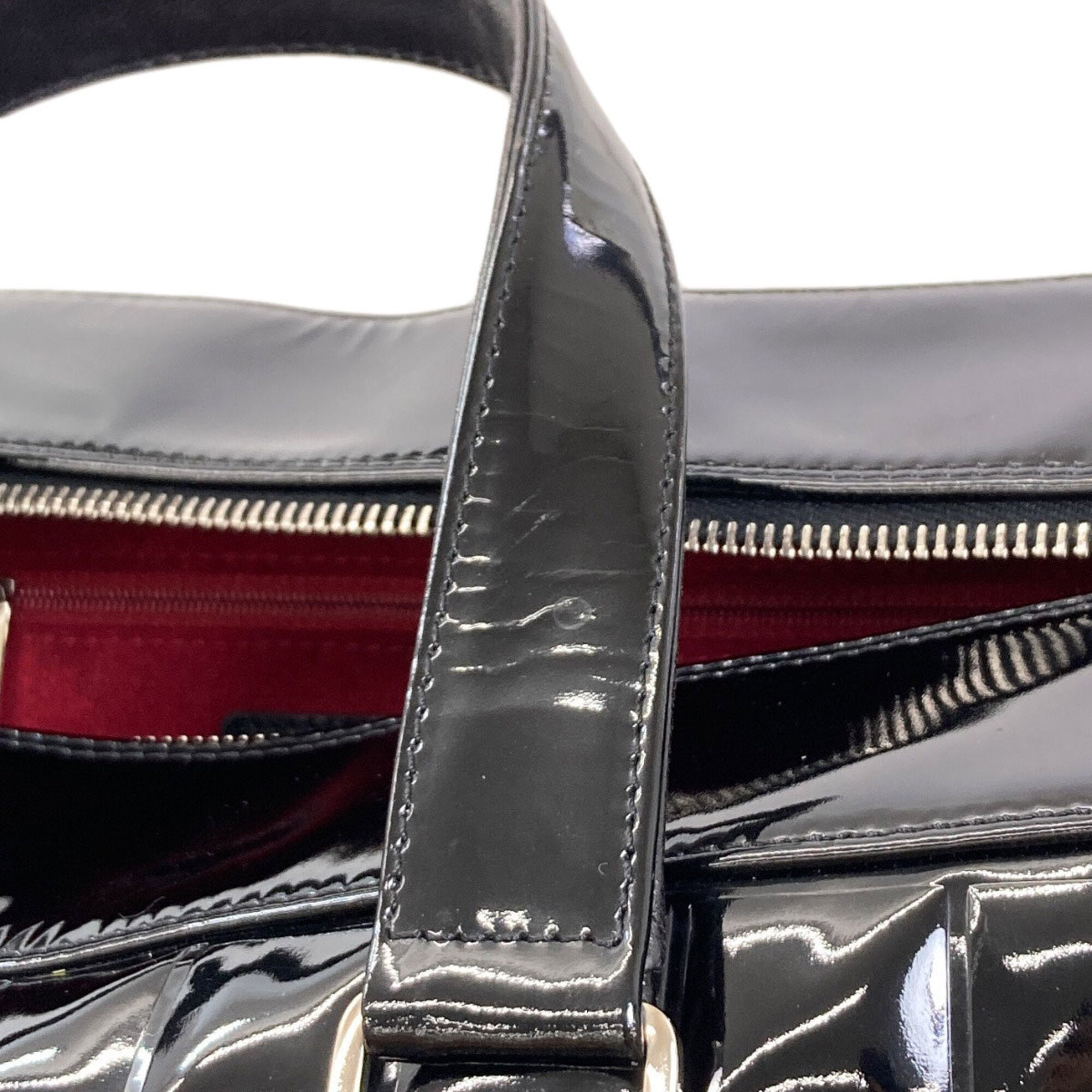 Chanel Chocolate Bar Black Patent Leather Tote Bag (Pre-Owned)