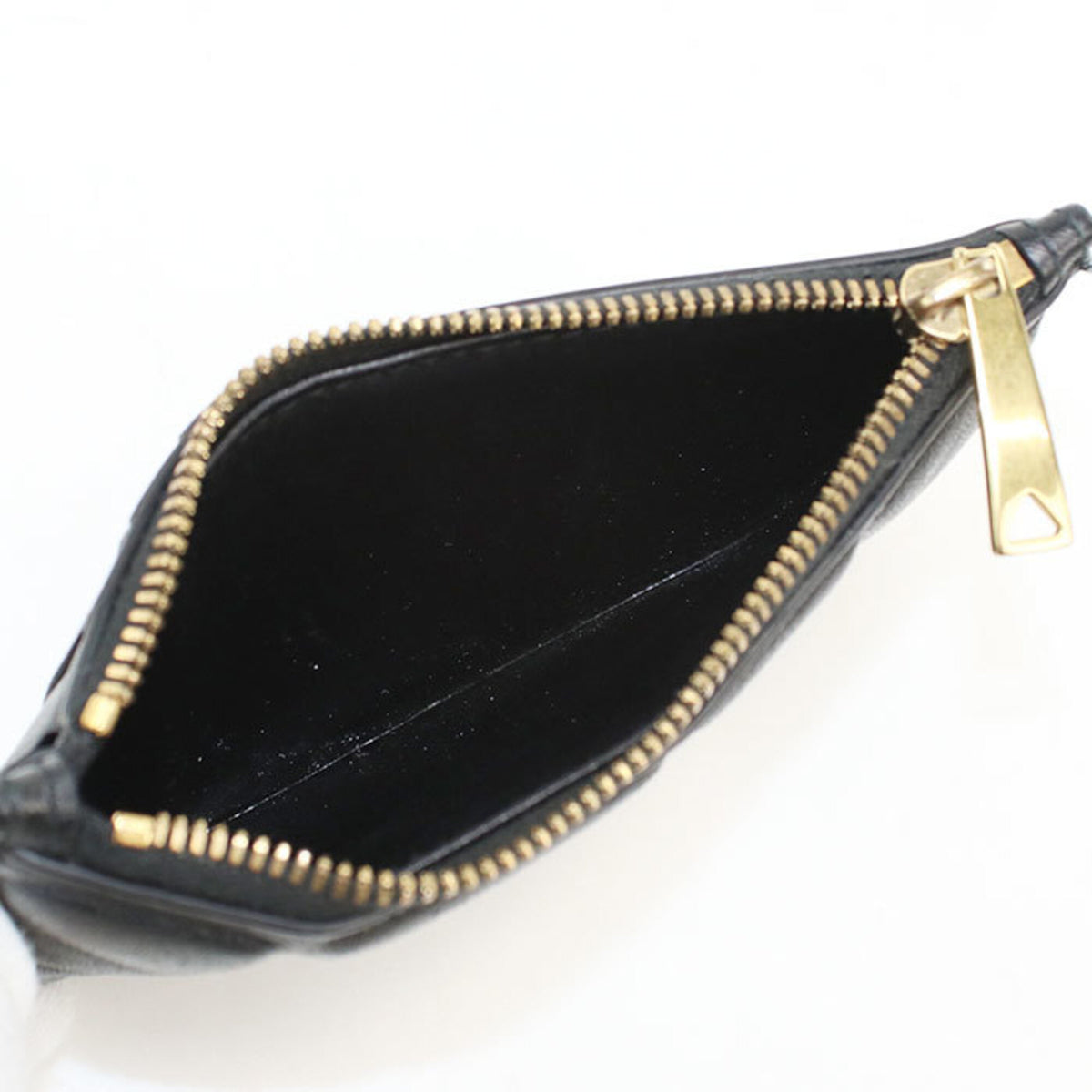 Bottega Veneta Black Leather Coin Purse/Coin Case (Pre-Owned)