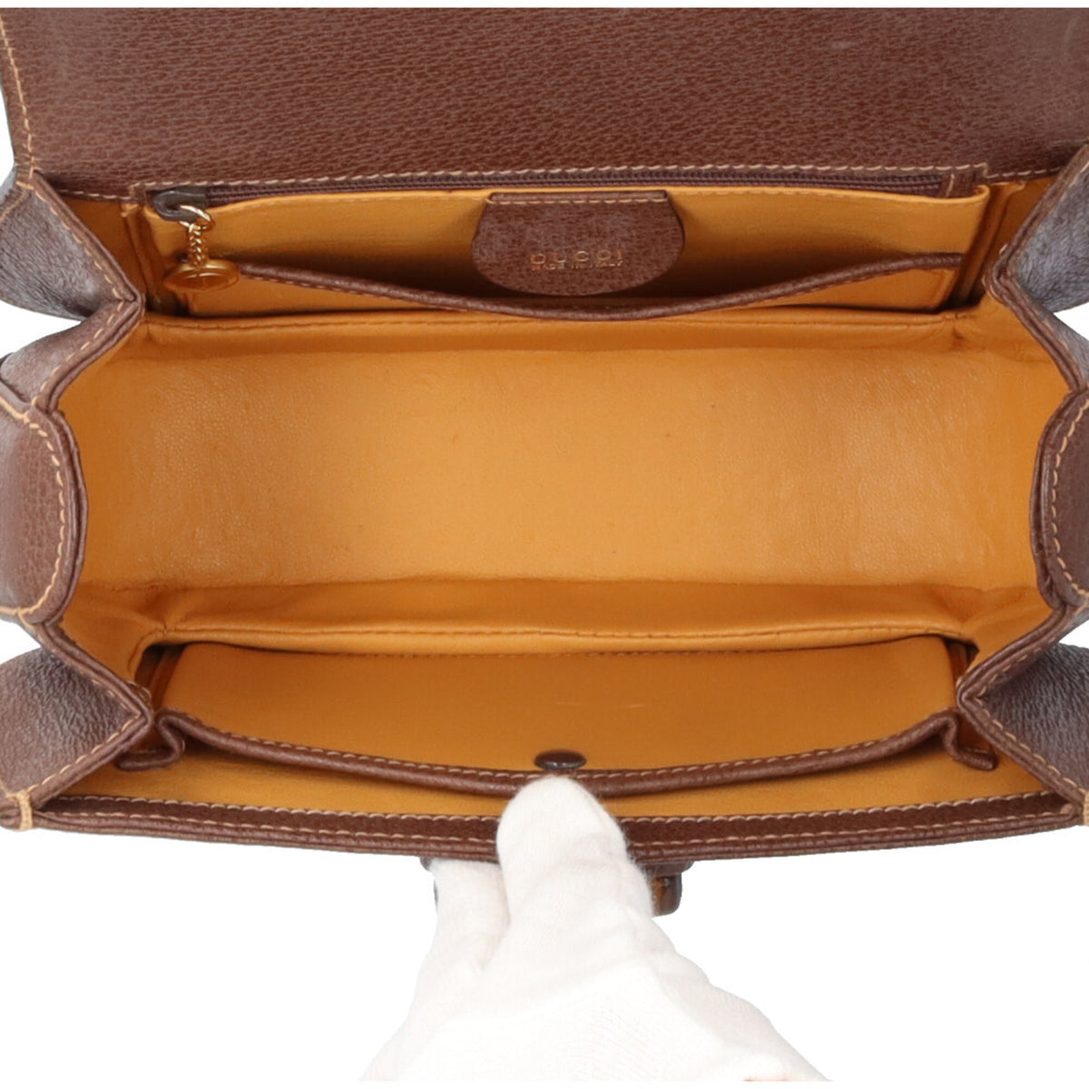 Gucci Bamboo Brown Bamboo Leather Shoulder Bag (Pre-Owned)