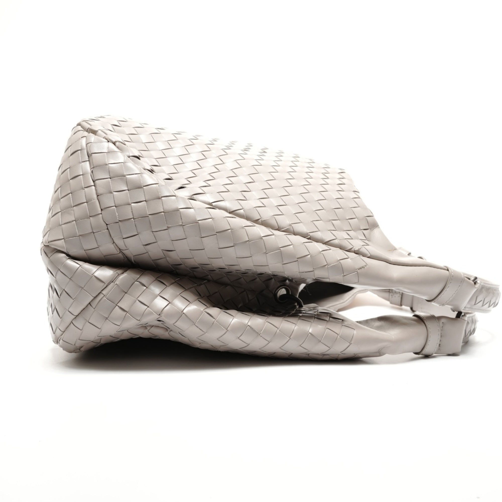 Bottega Veneta Intrecciato Gray Shoulder Bag (Pre-Owned)
