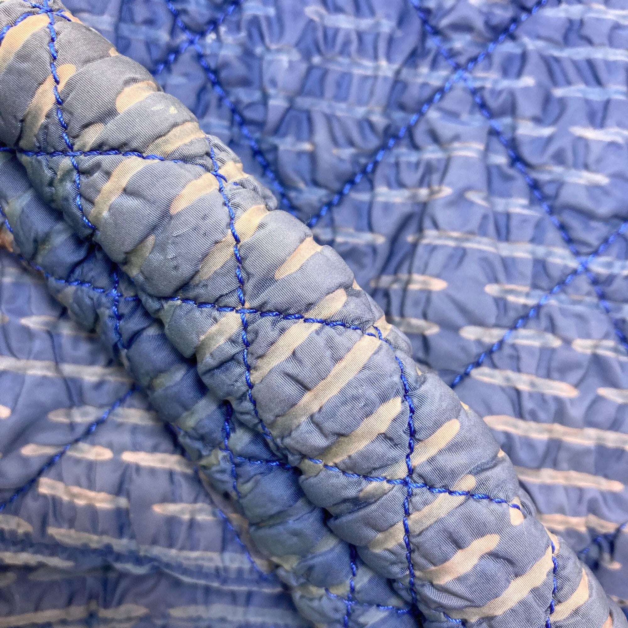 Chanel Matelasse Blue Nylon Tote Bag (Pre-Owned)