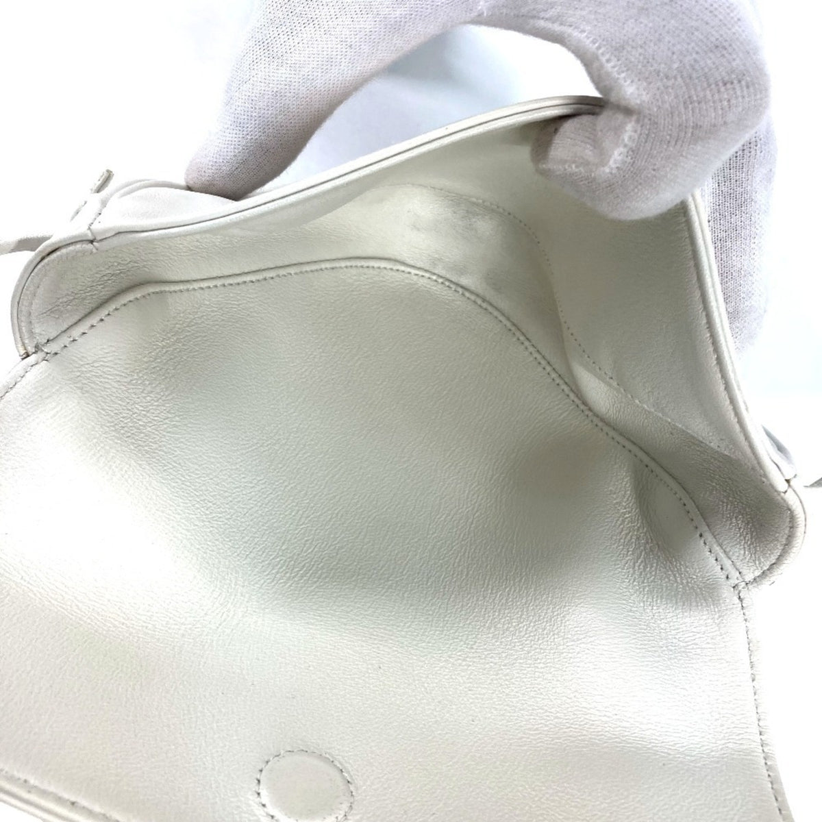 Celine Black White Leather Pochette Shoulder Bag (Pre-Owned)