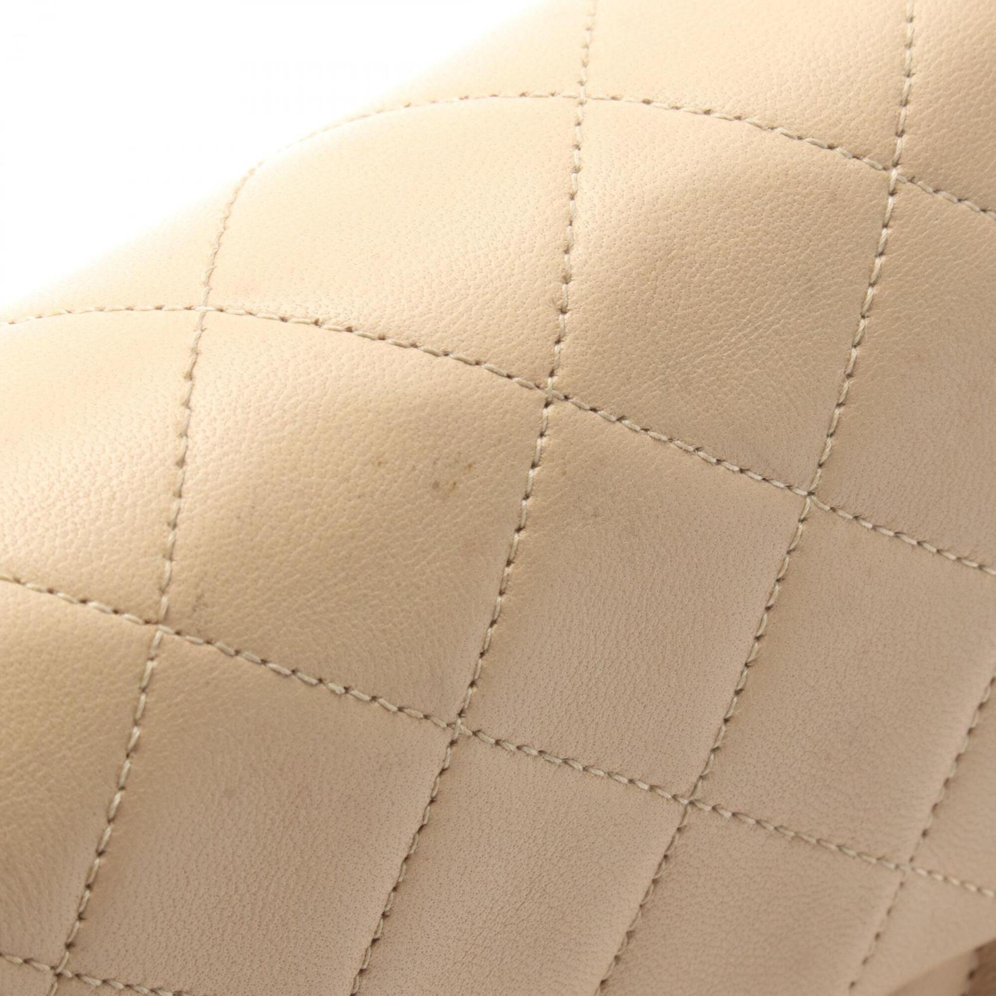 Chanel Beige Leather Handbag Shoulder Bag (Pre-Owned)
