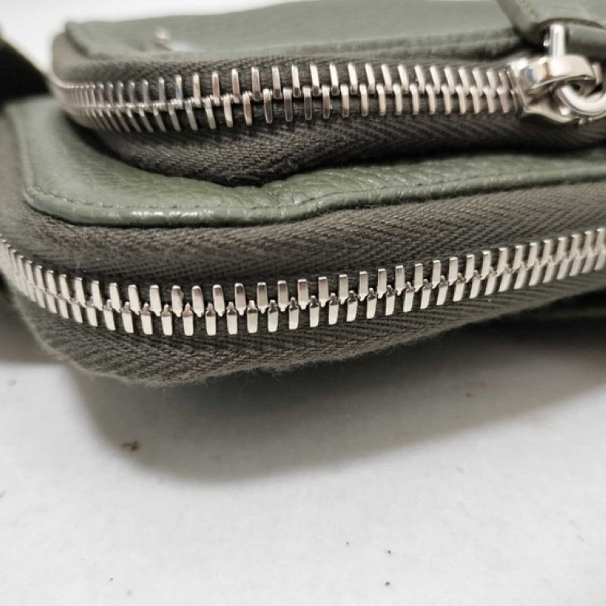 Prada Khaki Leather Shoulder Bag (Pre-Owned)