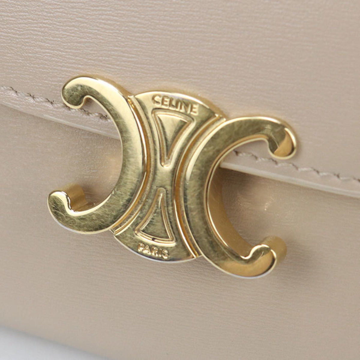 Celine Beige Leather Wallet (Tri-Fold) (Pre-Owned)