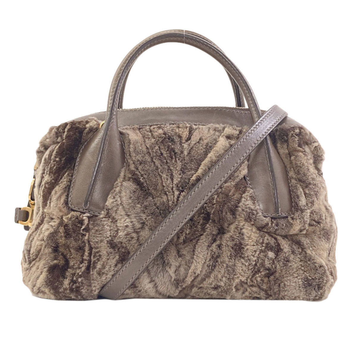 Tod's Brown Fur Handbag (Pre-Owned)