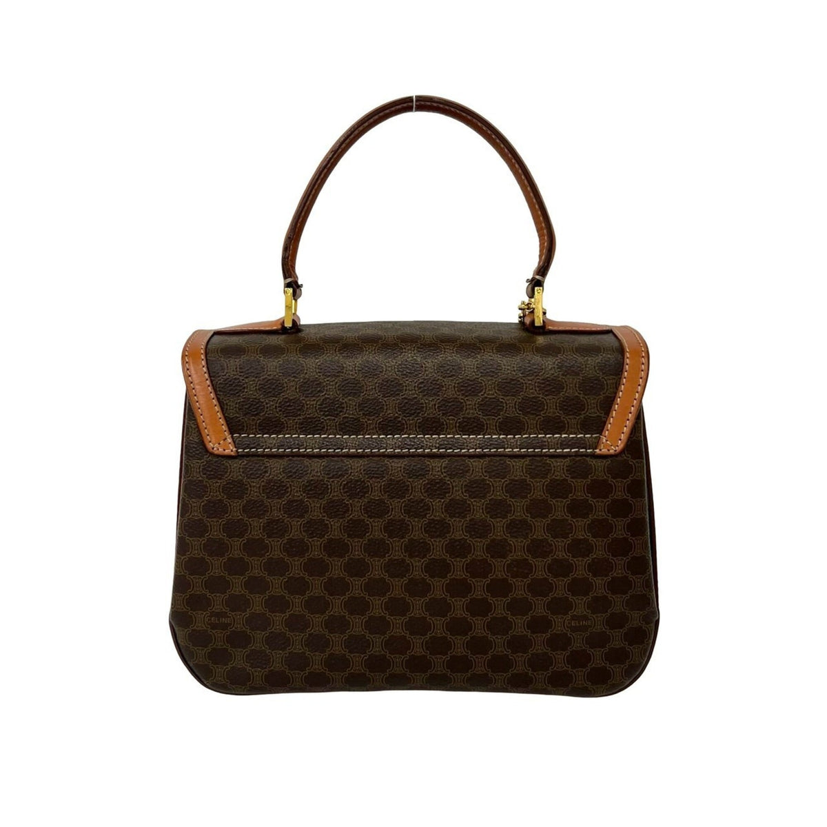 Celine Brown Leather Pvc Handbag Shoulder Bag (Pre-Owned)