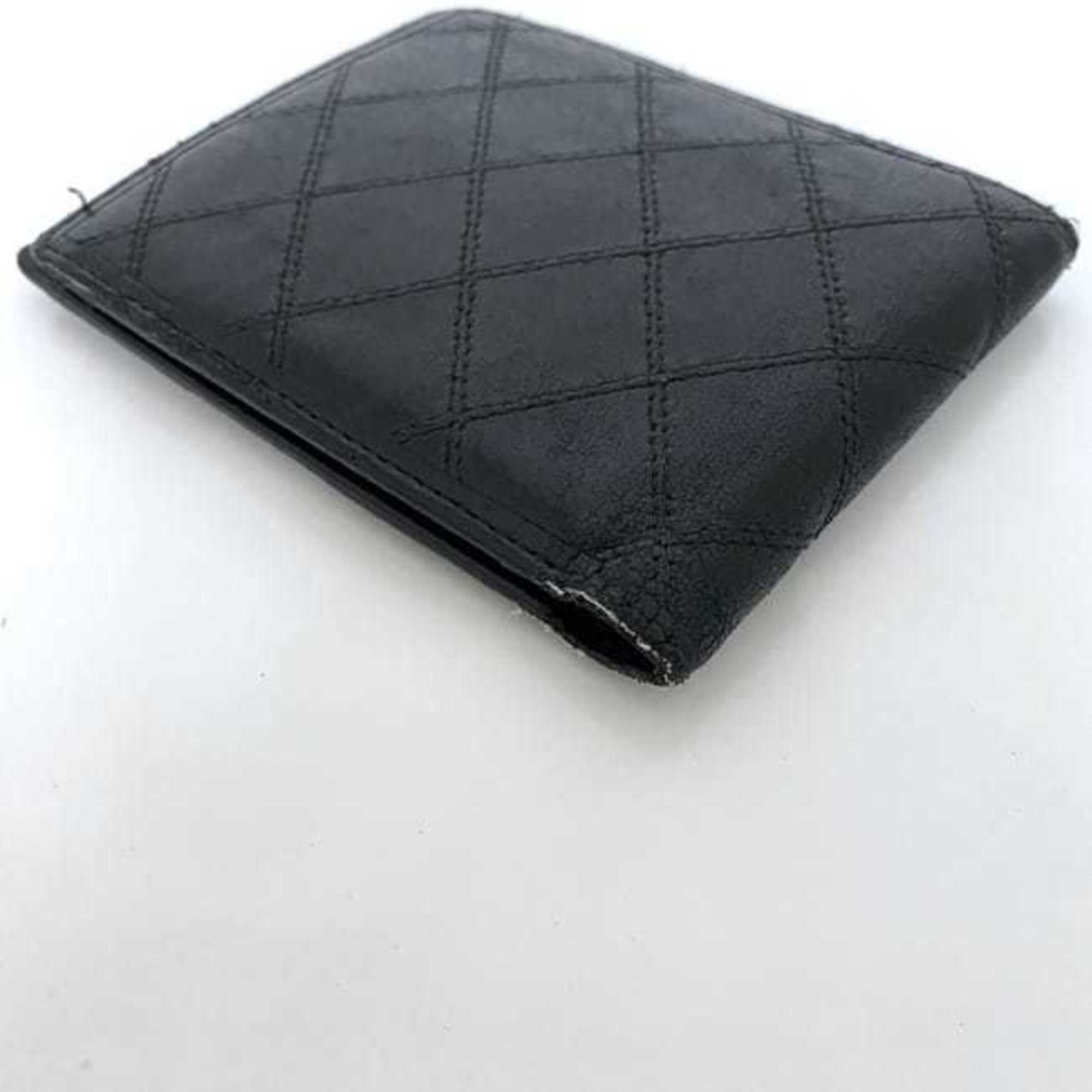 Chanel Black Leather Wallet (Bi-Fold) (Pre-Owned)