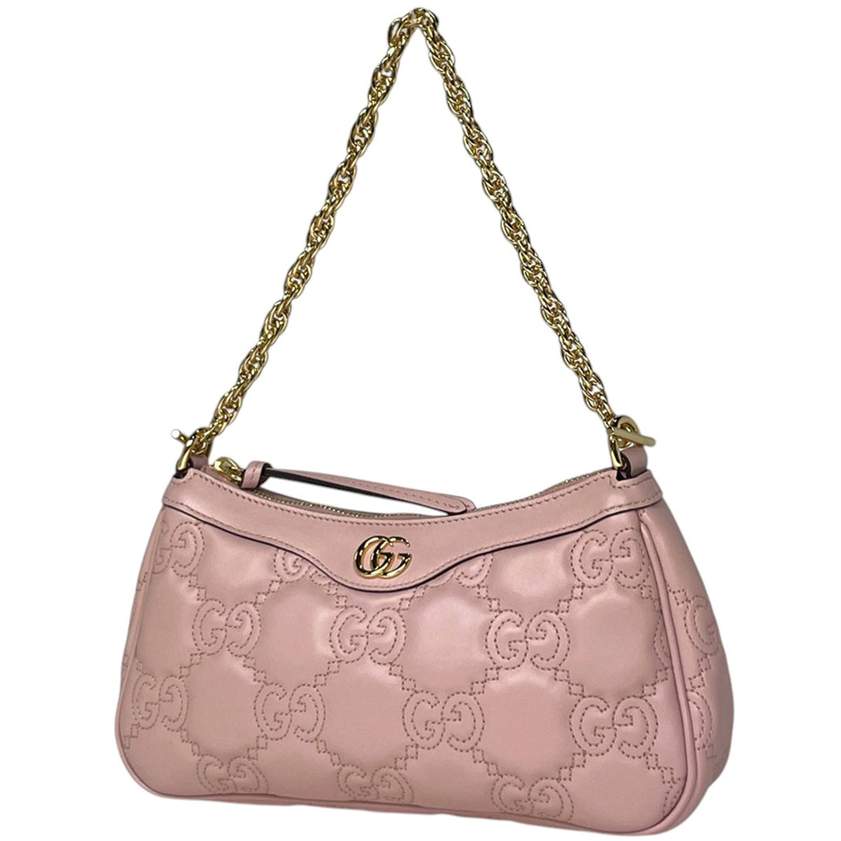 Gucci Pink Leather Shoulder Bag (Pre-Owned)