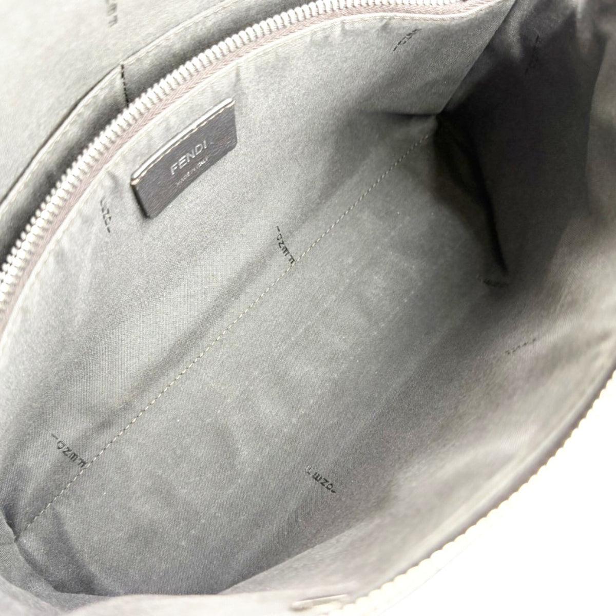 Fendi Black Gray Leather Handbag Shoulder Bag (Pre-Owned)