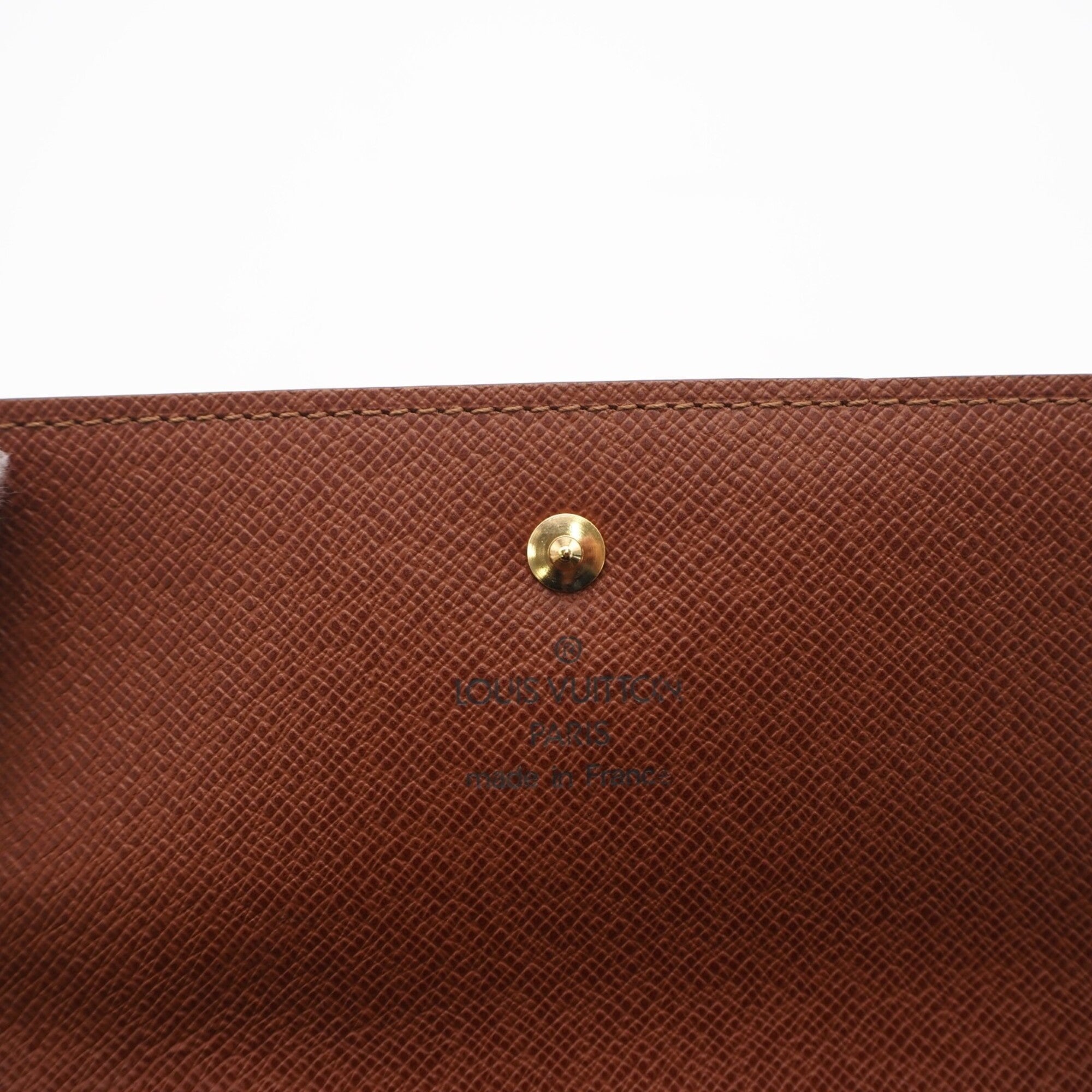 Louis Vuitton Beige Brown Coated Canvas Leather Long Wallet (Bi-Fold) (Pre-Owned)