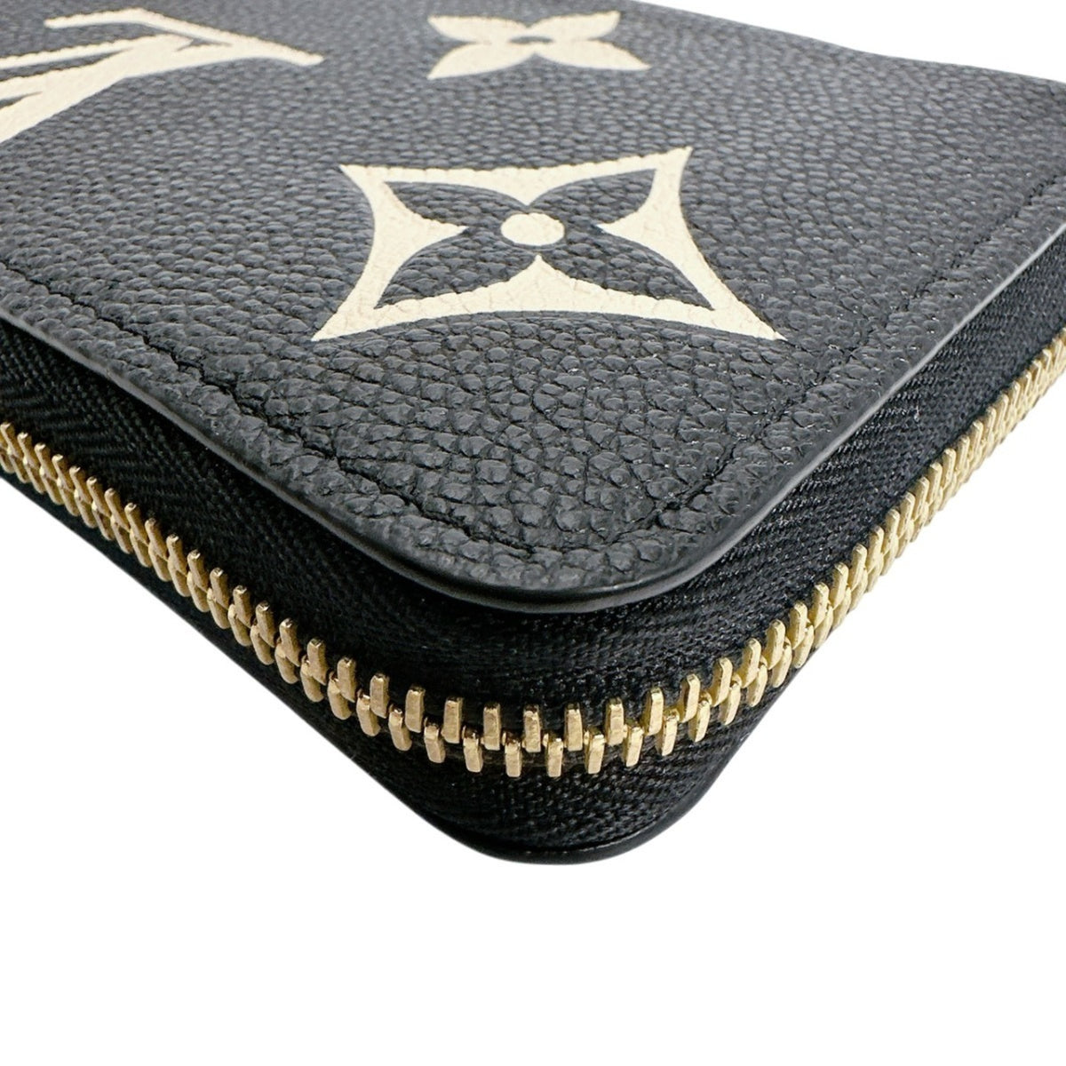 Louis Vuitton Beige Black Monogram Empreinte Long Wallet (Bi-Fold) (Pre-Owned)