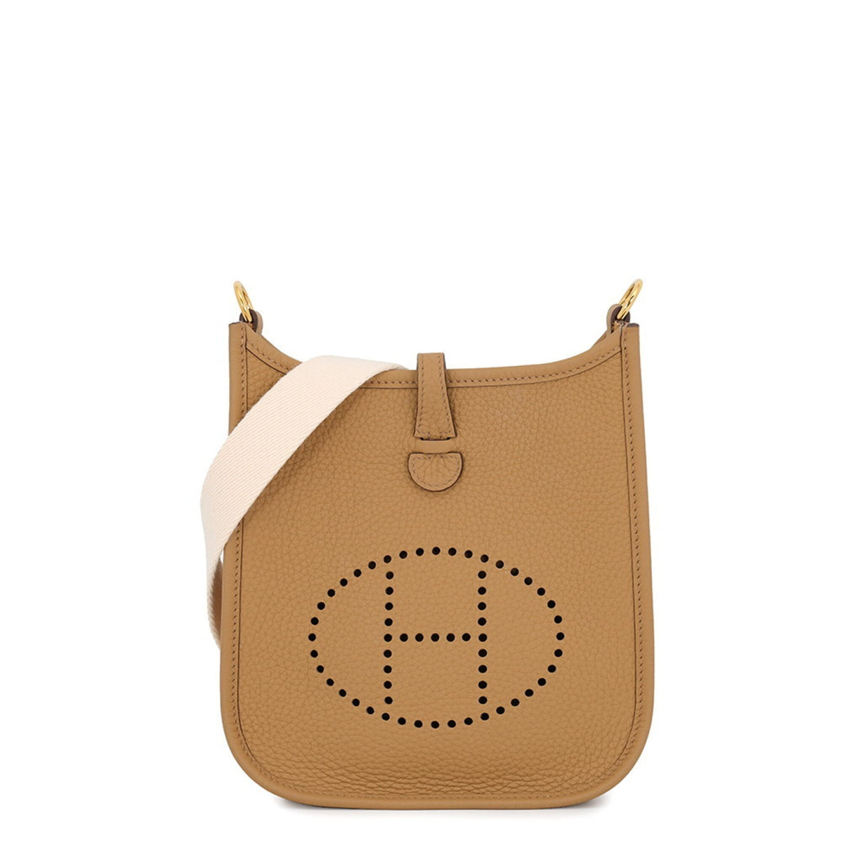 Hermes Evelyne Gold Taurillon Clemence Leather Handbag Shoulder Bag (Pre-Owned)