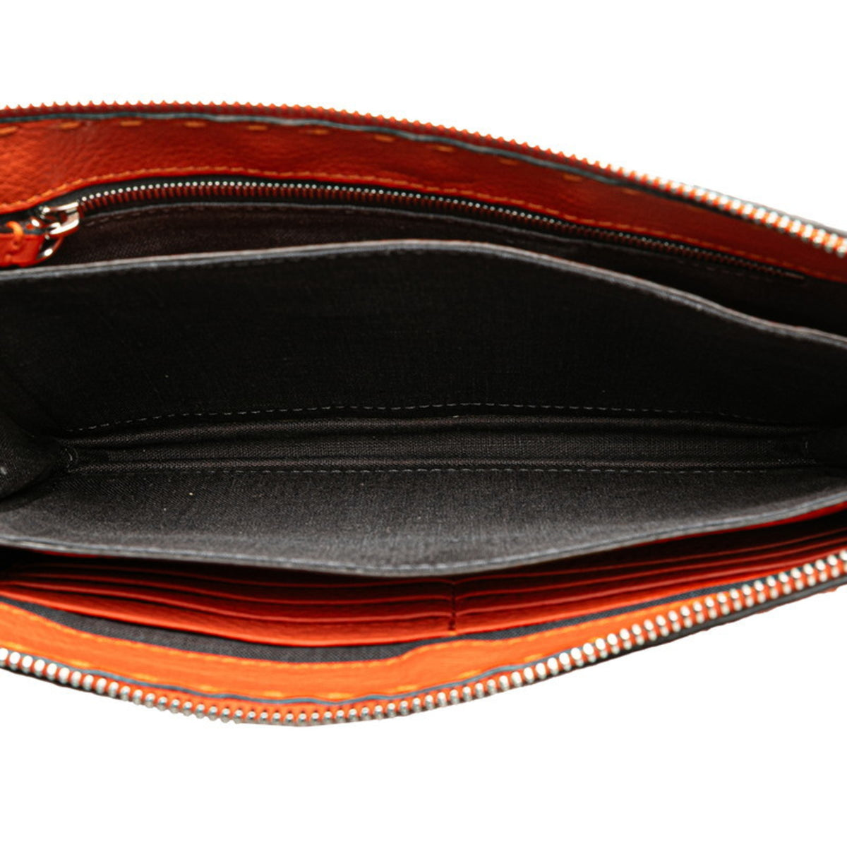 Fendi Orange Leather Clutch Bag (Pre-Owned)