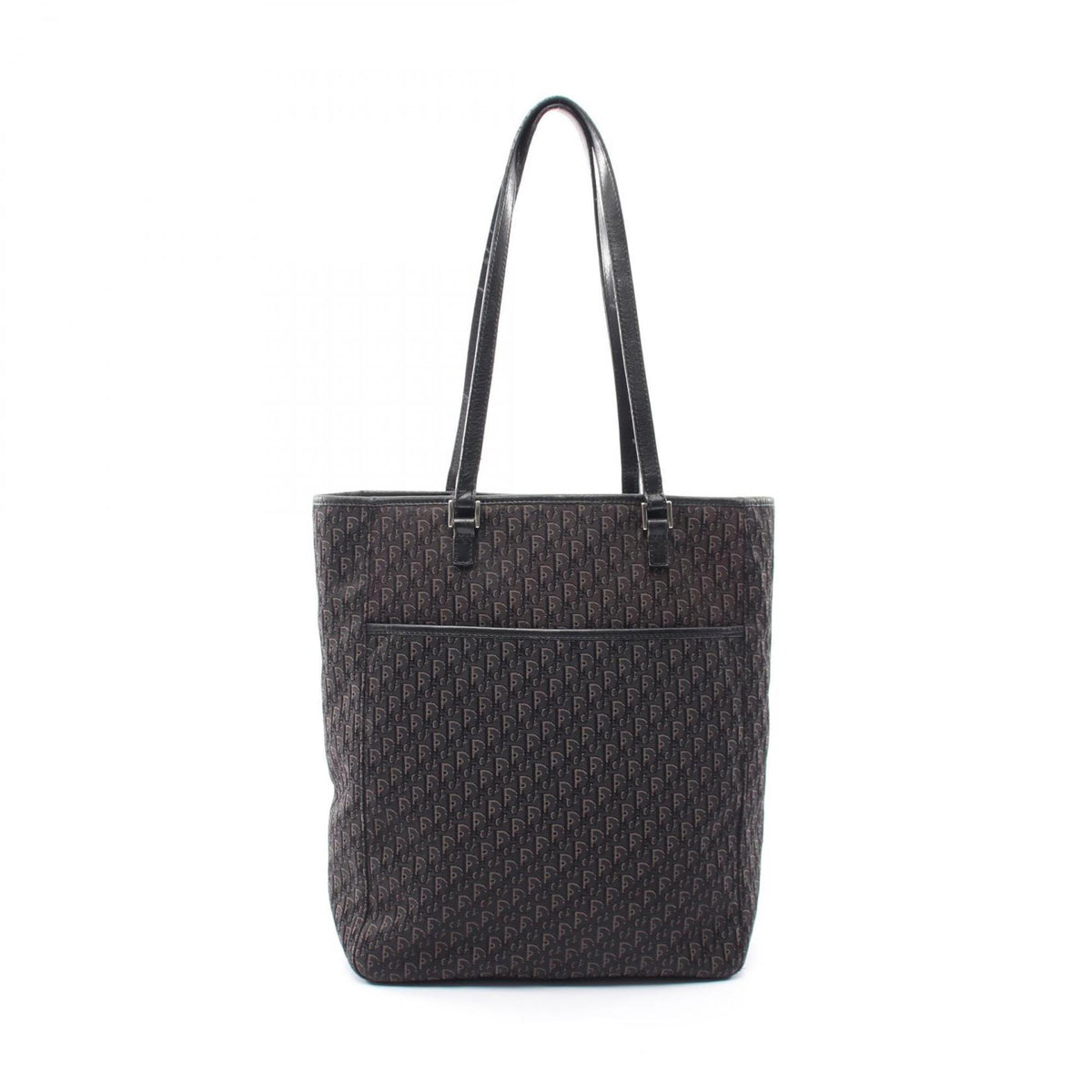 Christian Dior Black Gray Canvas Handbag Tote Bag (Pre-Owned)