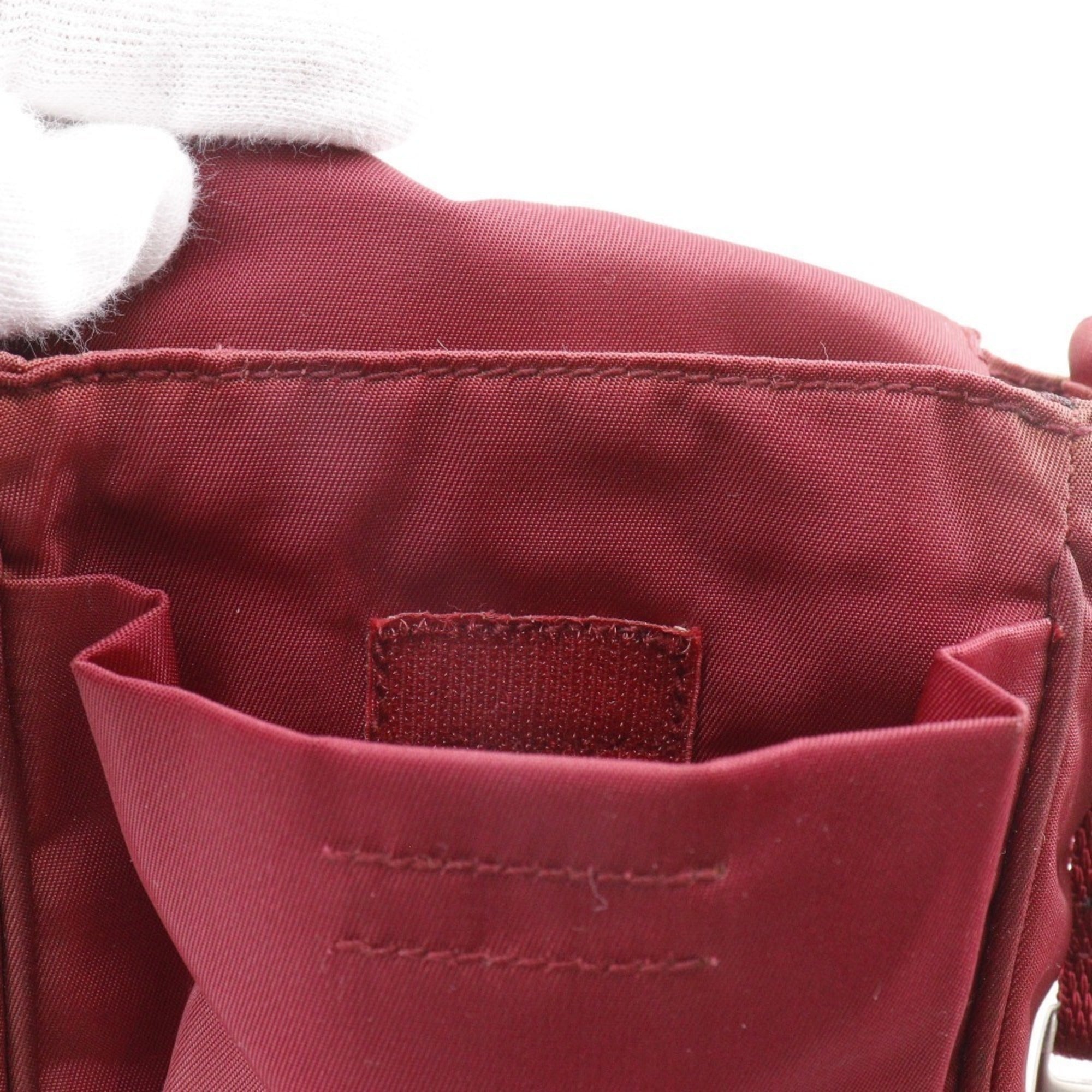 Prada Red Color Nylon Fanny Pack Shoulder Bag (Pre-Owned)