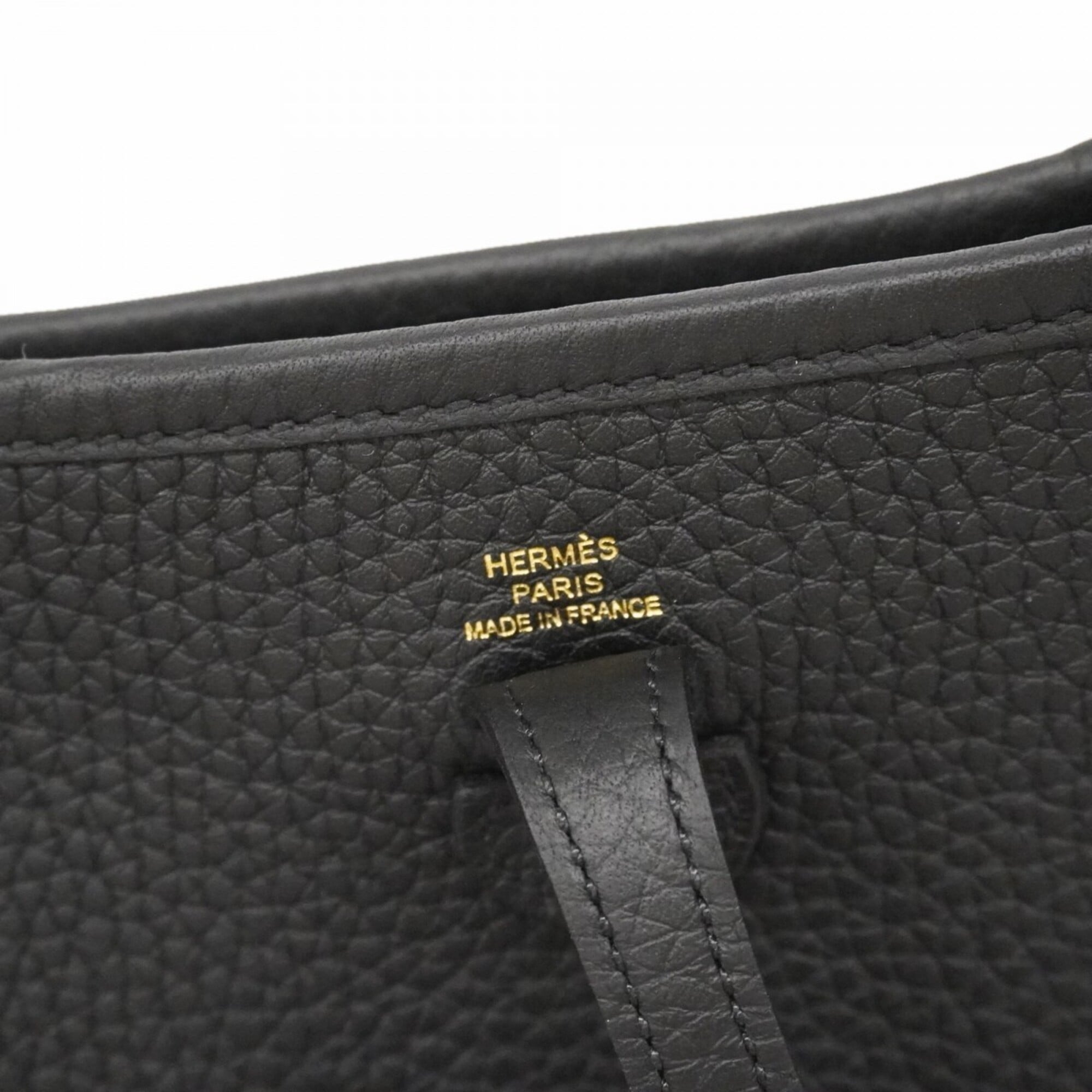 Hermes Black Taurillon Clemence Leather Shoulder Bag (Pre-Owned)