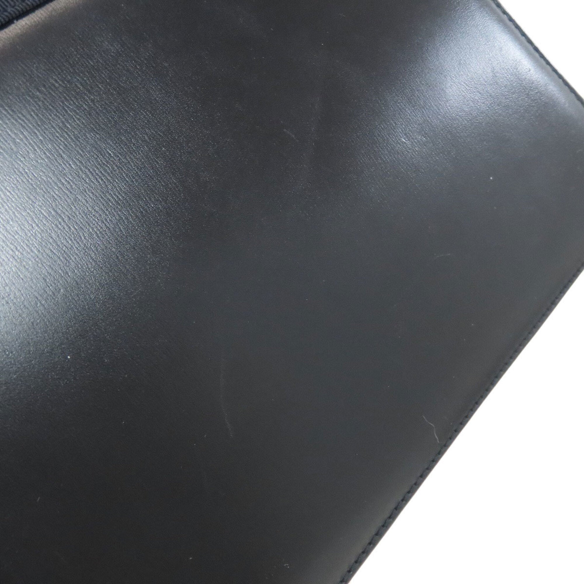 Salvatore Ferragamo Black Navy Leather Handbag (Pre-Owned)
