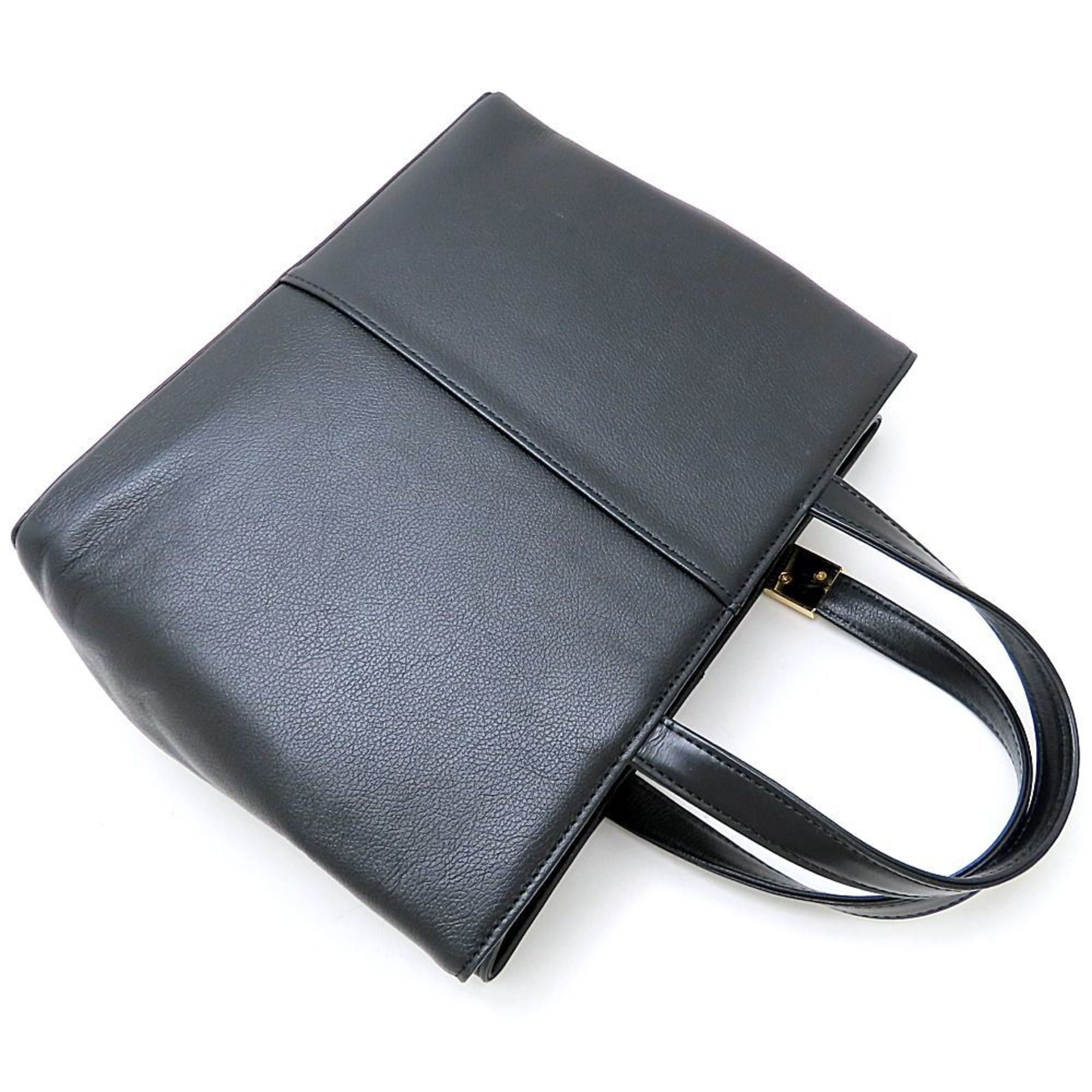 Burberry Black Leather Handbag (Pre-Owned)