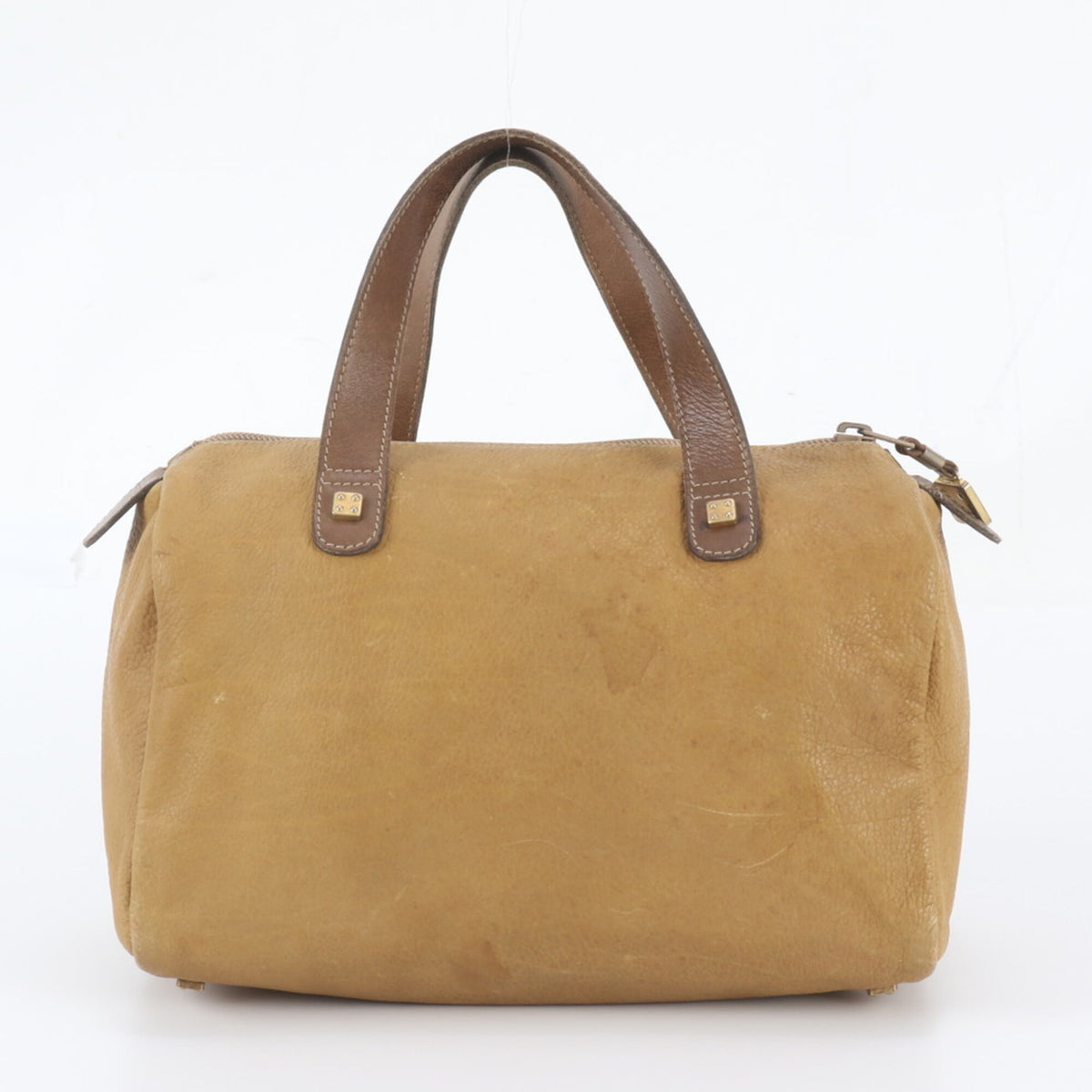 Loewe Beige Leather Boston Bag Handbag Tote Bag (Pre-Owned)