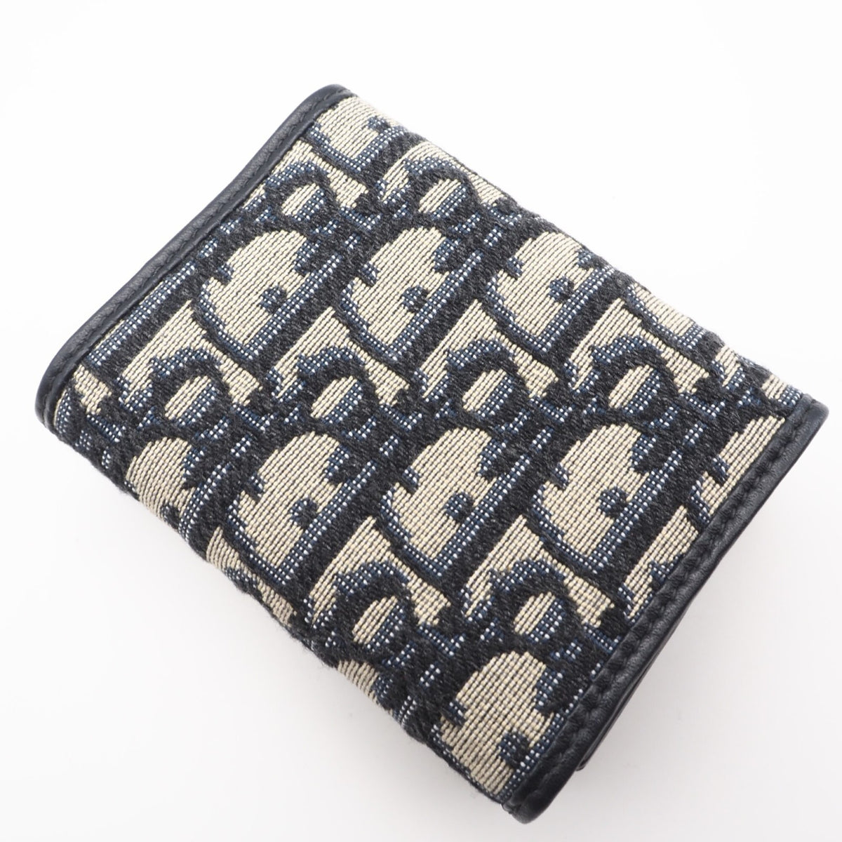 Christian Dior Gray Navy Canvas Wallet (Tri-Fold) (Pre-Owned)