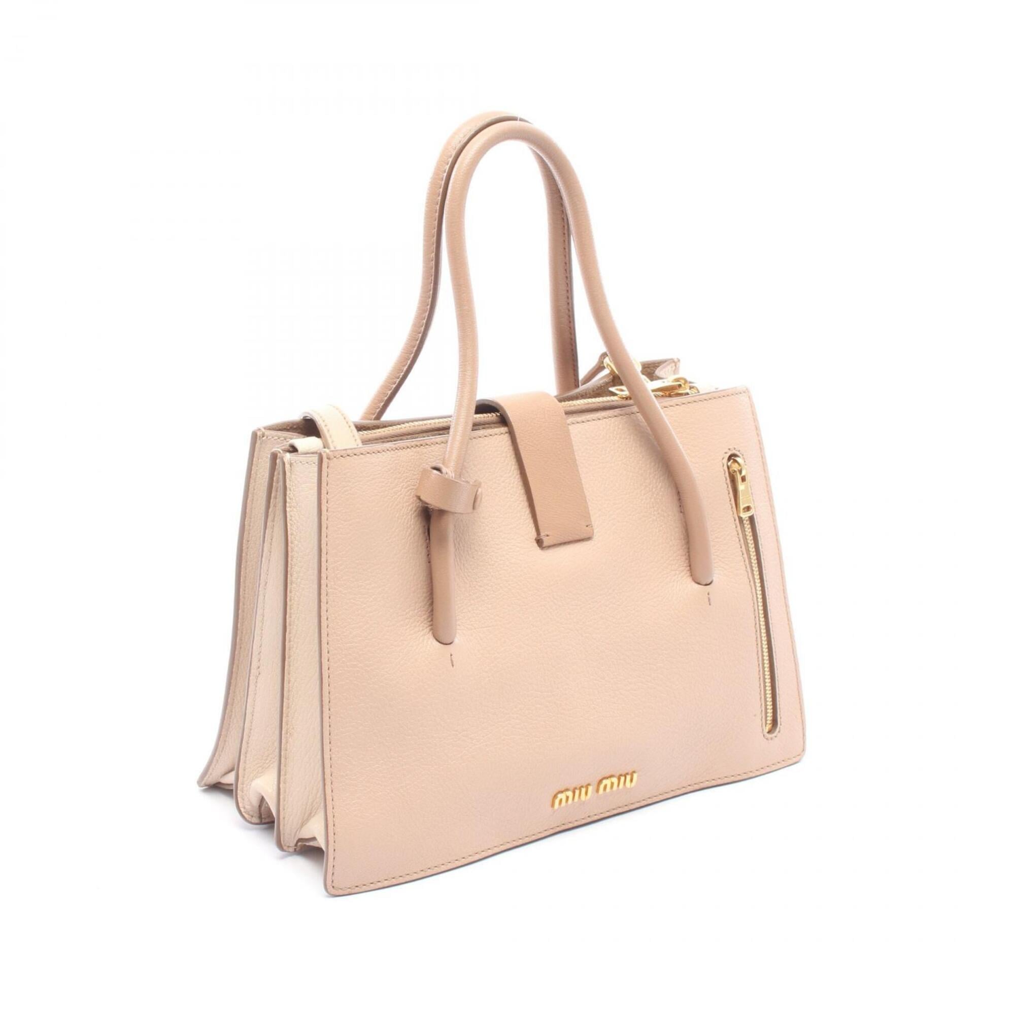 Miu Miu Beige Pink Leather Handbag (Pre-Owned)