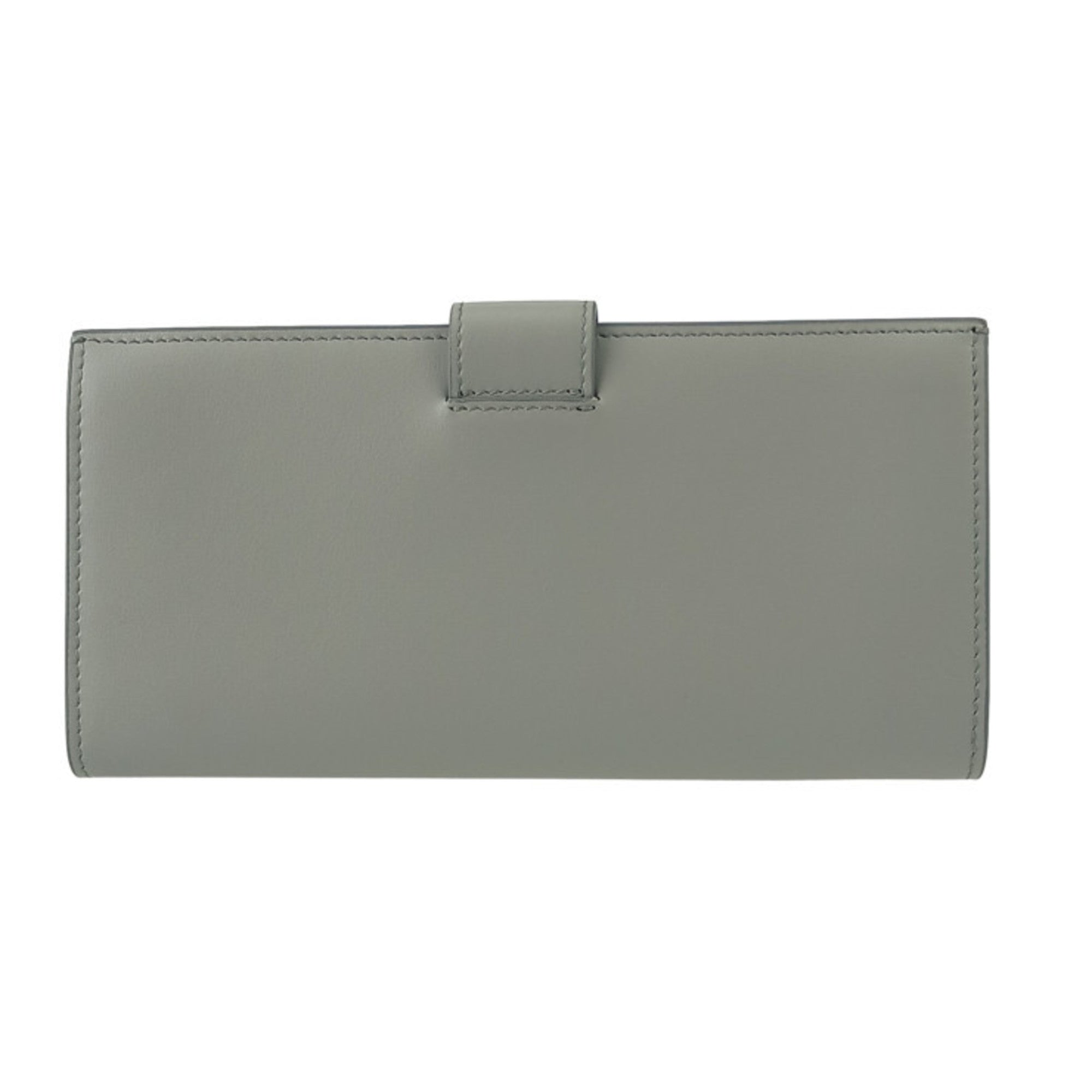 Prada Light Gray Leather Long Wallet (Bi-Fold) (Pre-Owned)