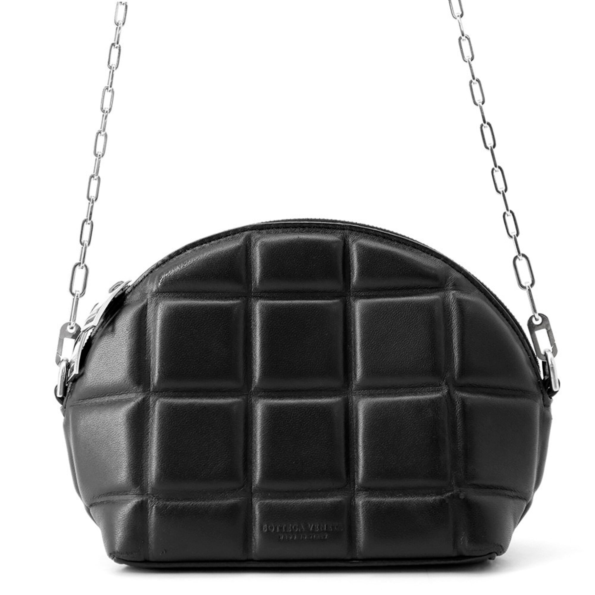 Bottega Veneta Black Leather Handbag Shoulder Bag (Pre-Owned)