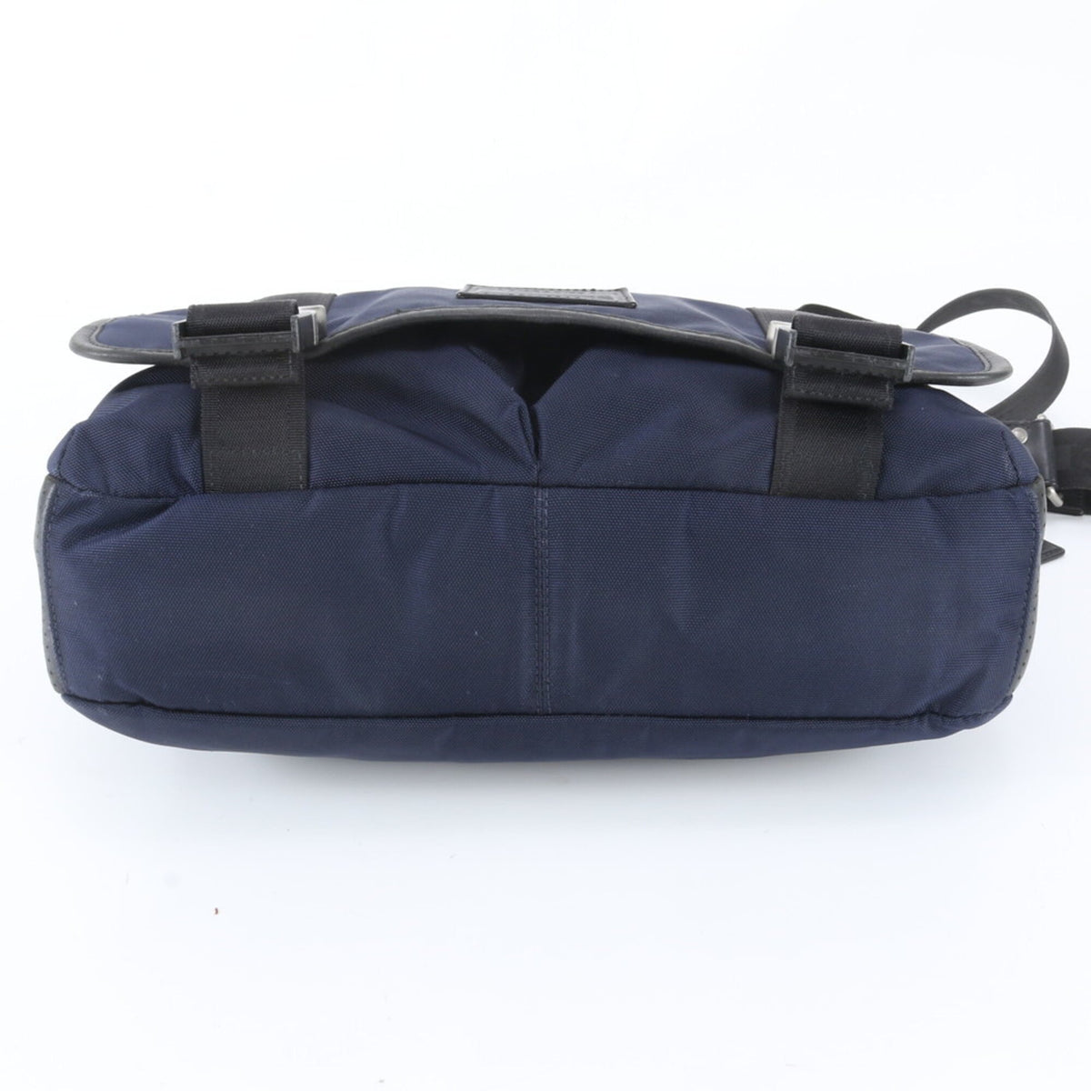 Coach Black Navy Leather Nylon Messenger Bag Shoulder Bag (Pre-Owned)