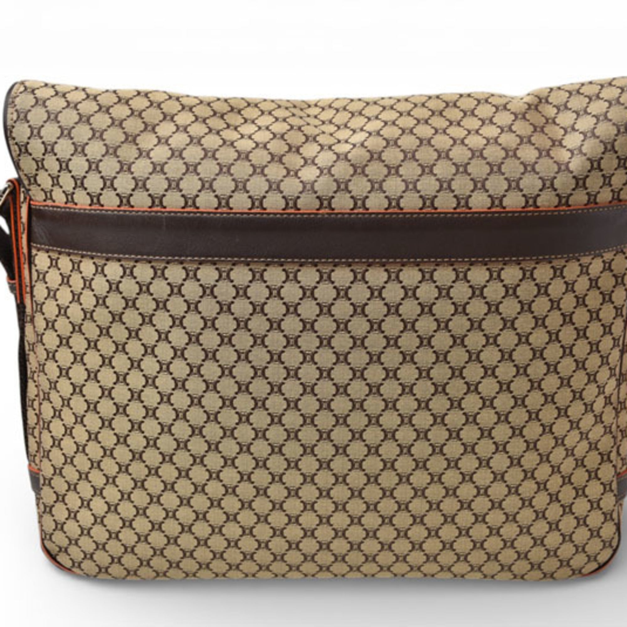 Celine Beige Brown Canvas Messenger Bag Shoulder Bag (Pre-Owned)