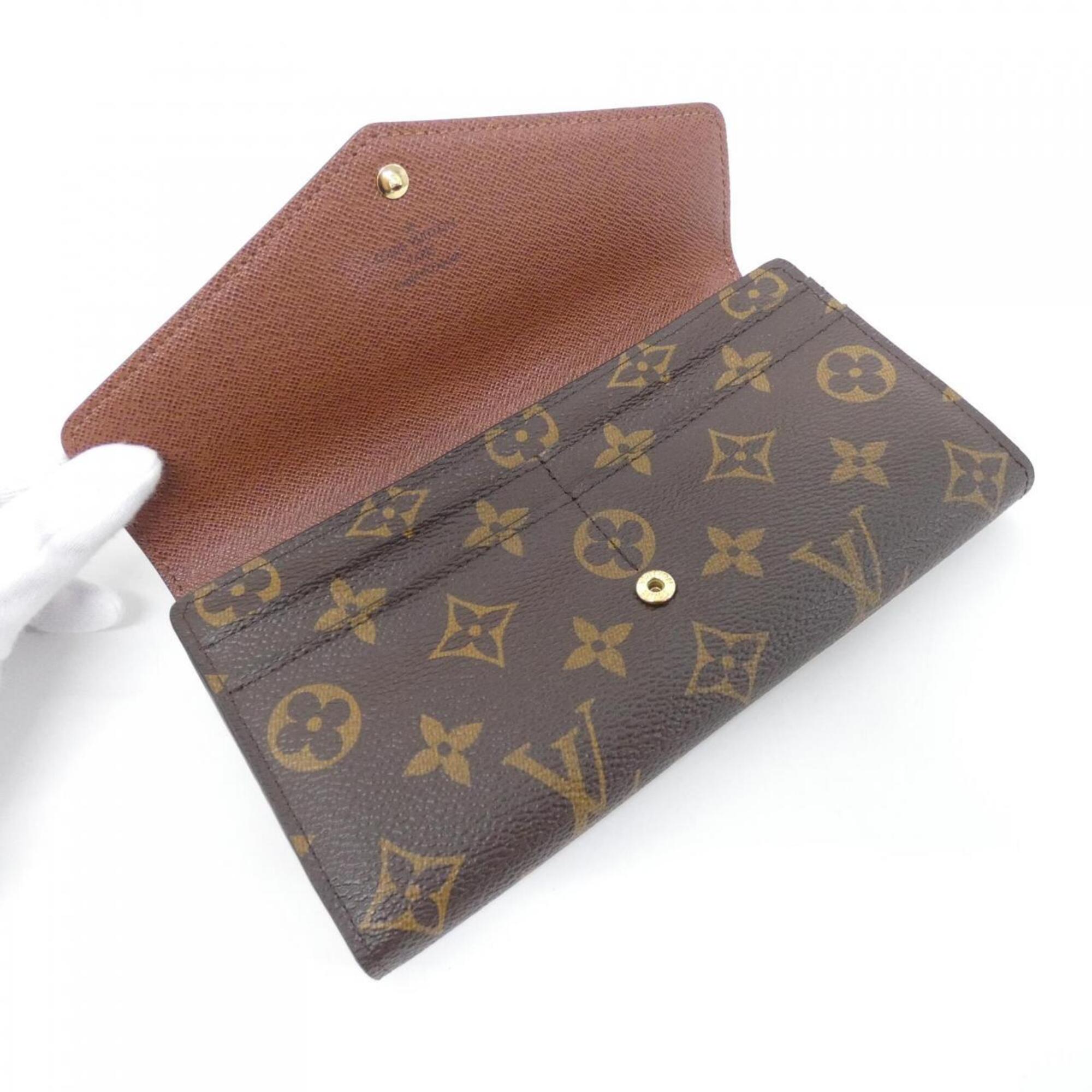Louis Vuitton Marron Coated Canvas Long Wallet (Bi-Fold) (Pre-Owned)