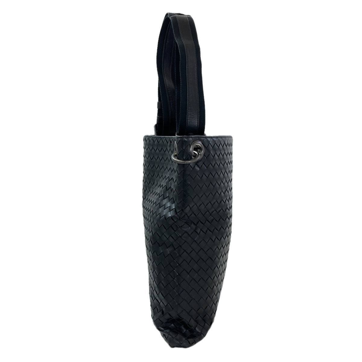 Bottega Veneta Intrecciato Black Leather Shoulder Bag (Pre-Owned)