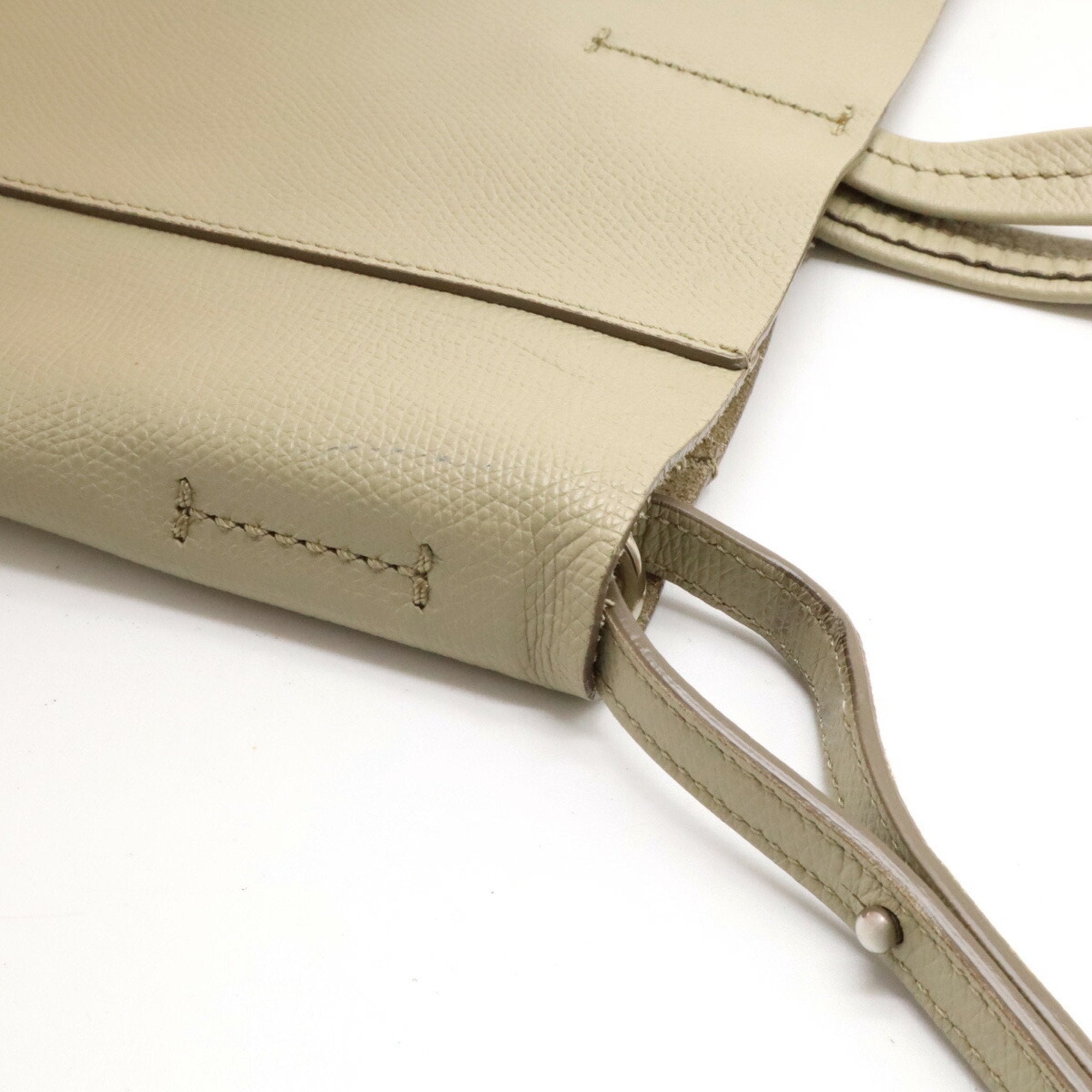 Celine Cabas Beige Orange Sand Leather Shoulder Bag Tote Bag (Pre-Owned)