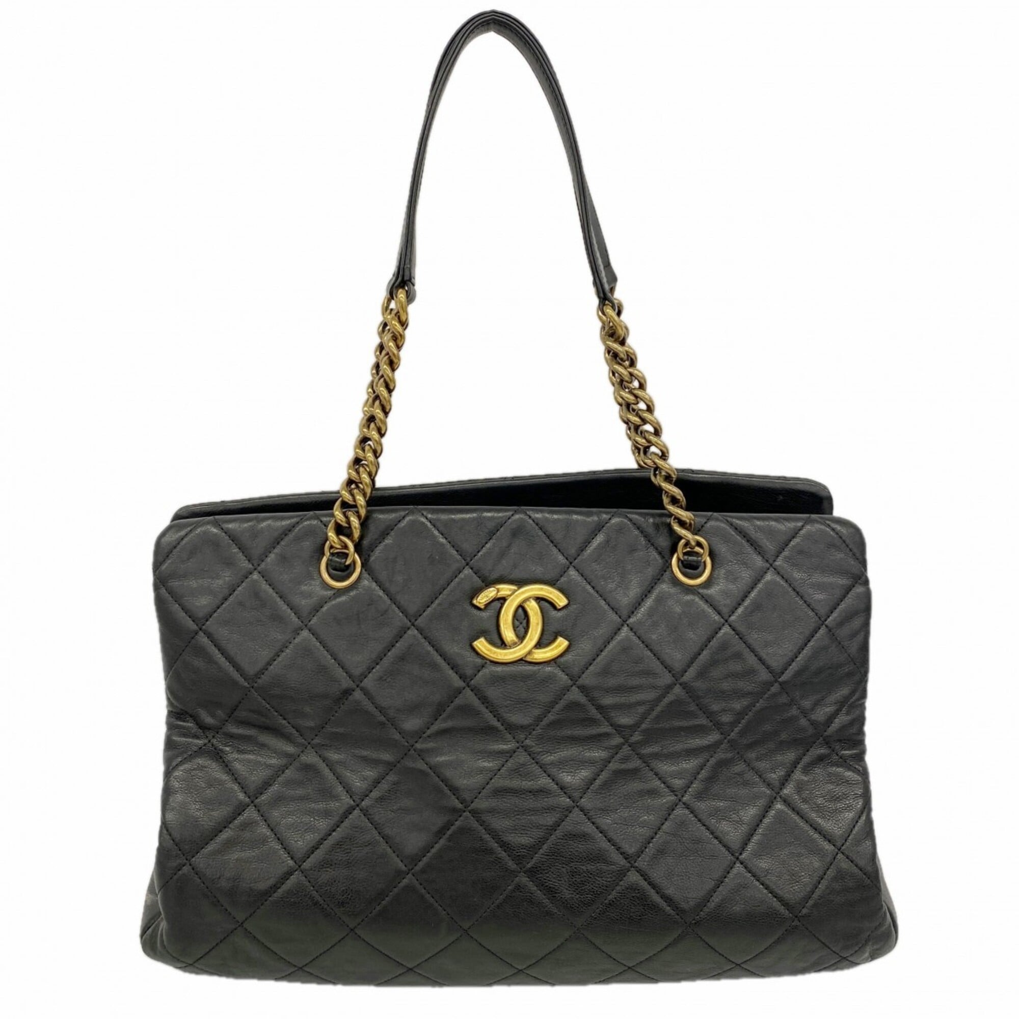 Chanel Black Leather Tote Bag (Pre-Owned)