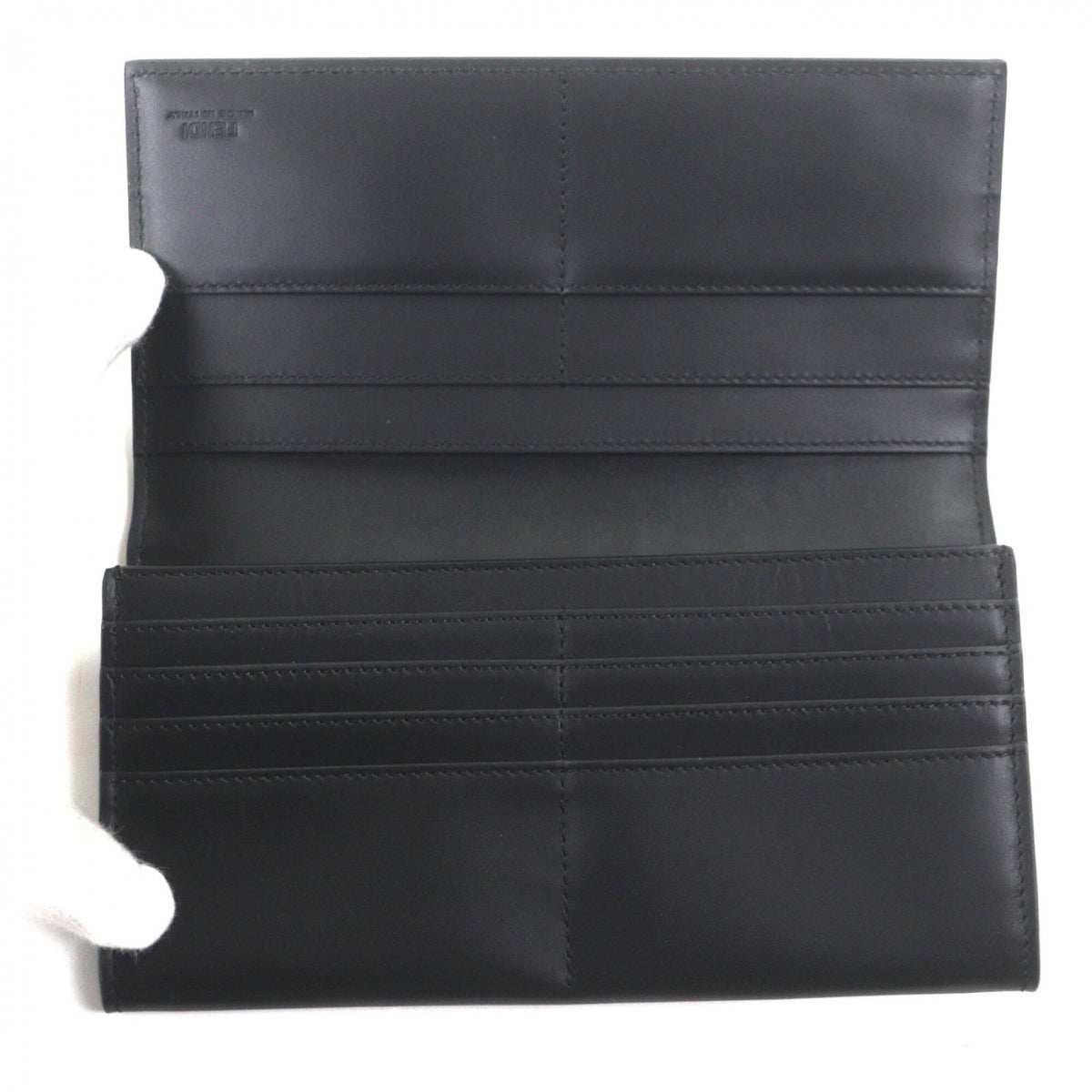 Fendi Black Leather Long Wallet (Bi-Fold) (Pre-Owned)