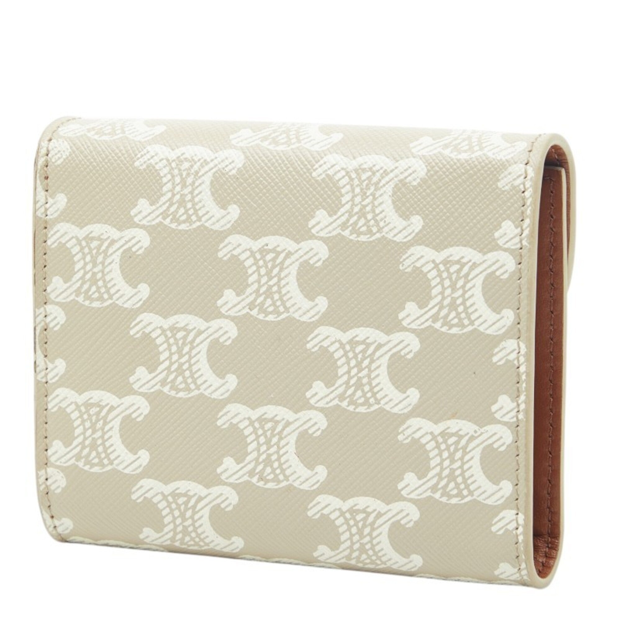 Celine Beige Ivory Pvc Leather Wallet (Tri-Fold) (Pre-Owned)