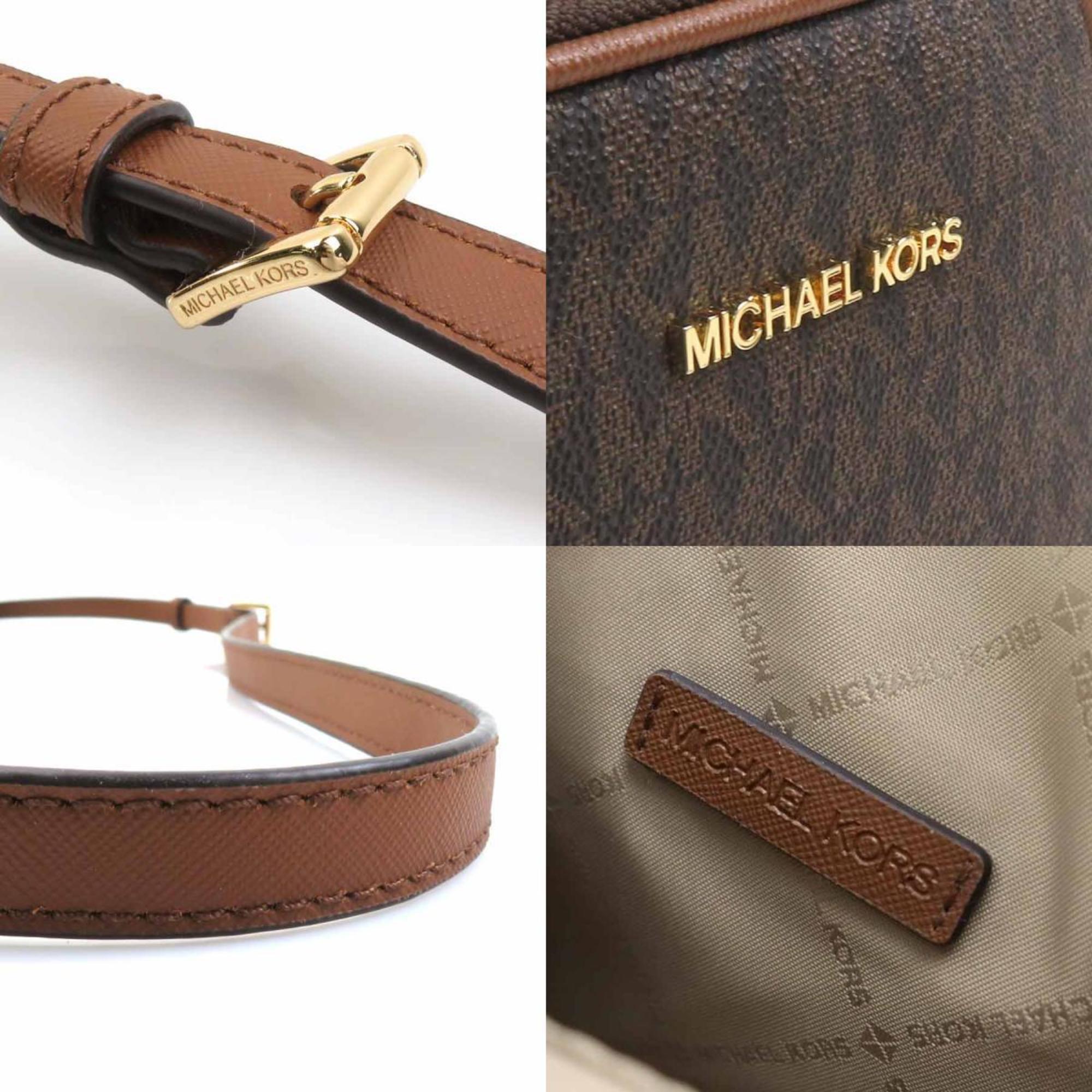 Michael Kors Brown Coated Canvas Shoulder Bag (Pre-Owned)