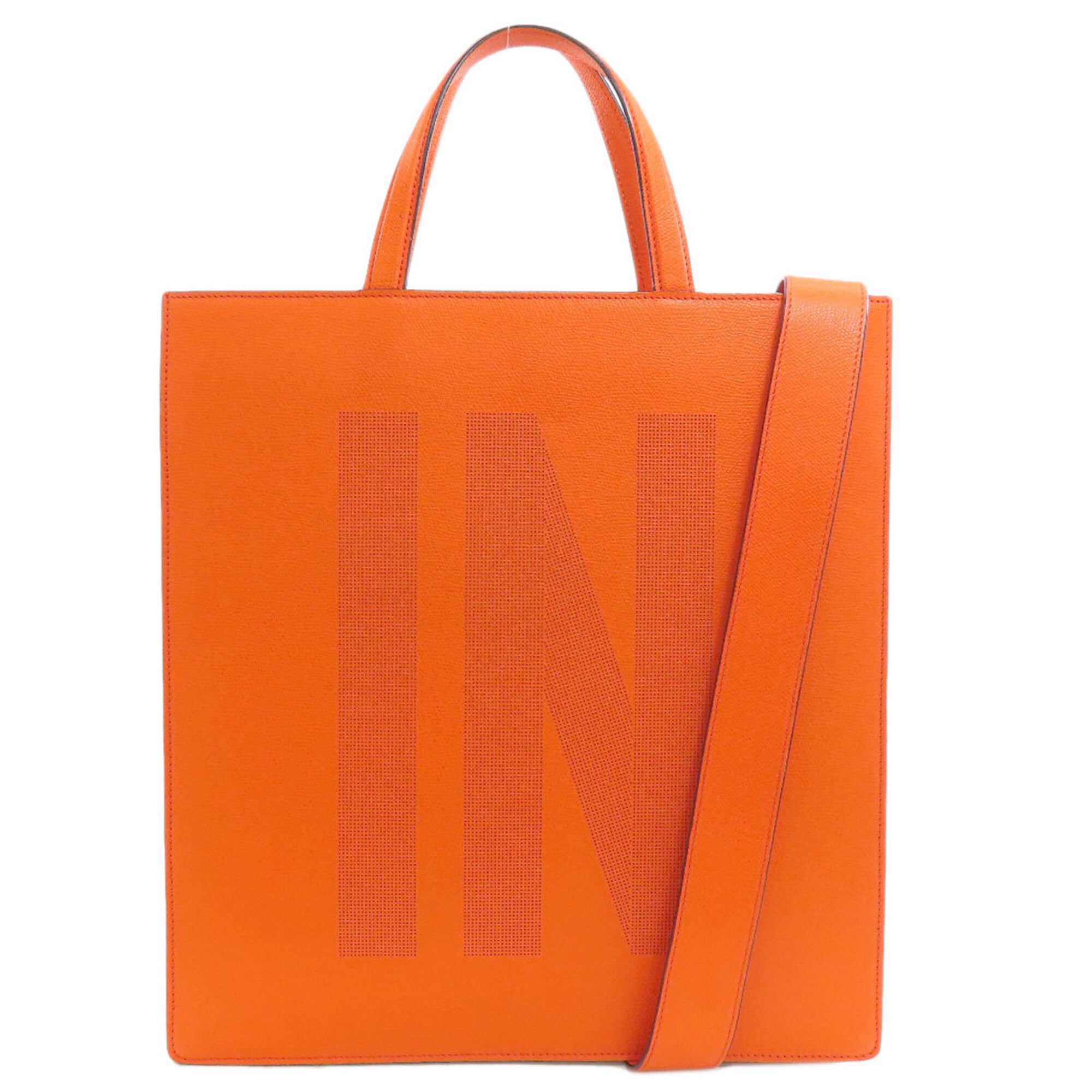 Valextra Orange Leather Handbag (Pre-Owned)
