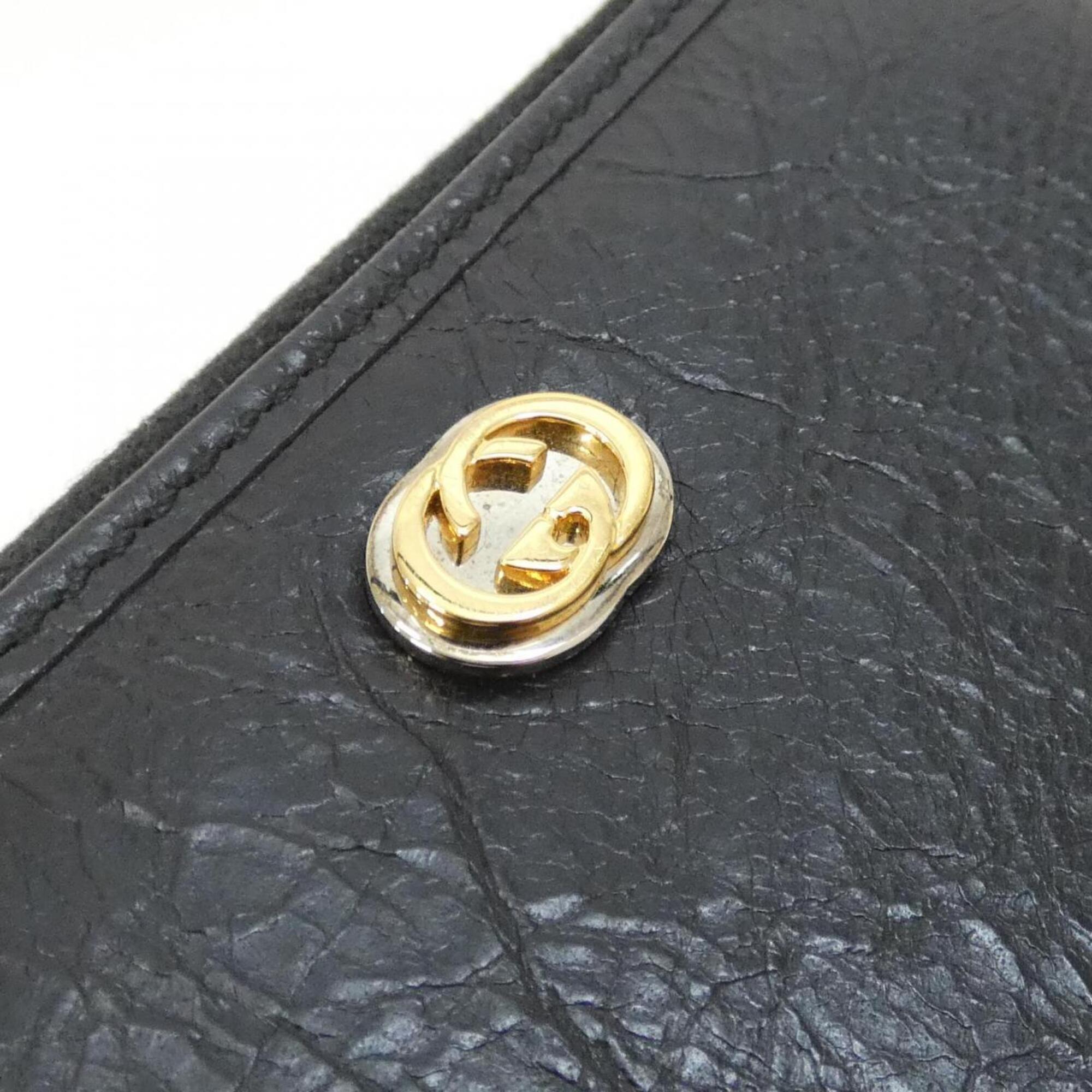 Gucci Black Leather Coin Purse/Coin Case (Pre-Owned)