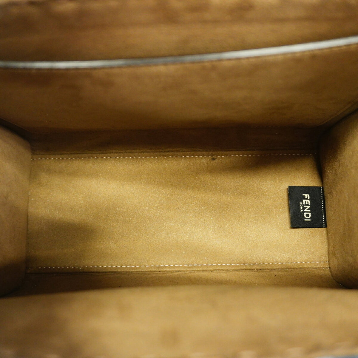 Fendi Blue Brown Denim Tote Bag (Pre-Owned)