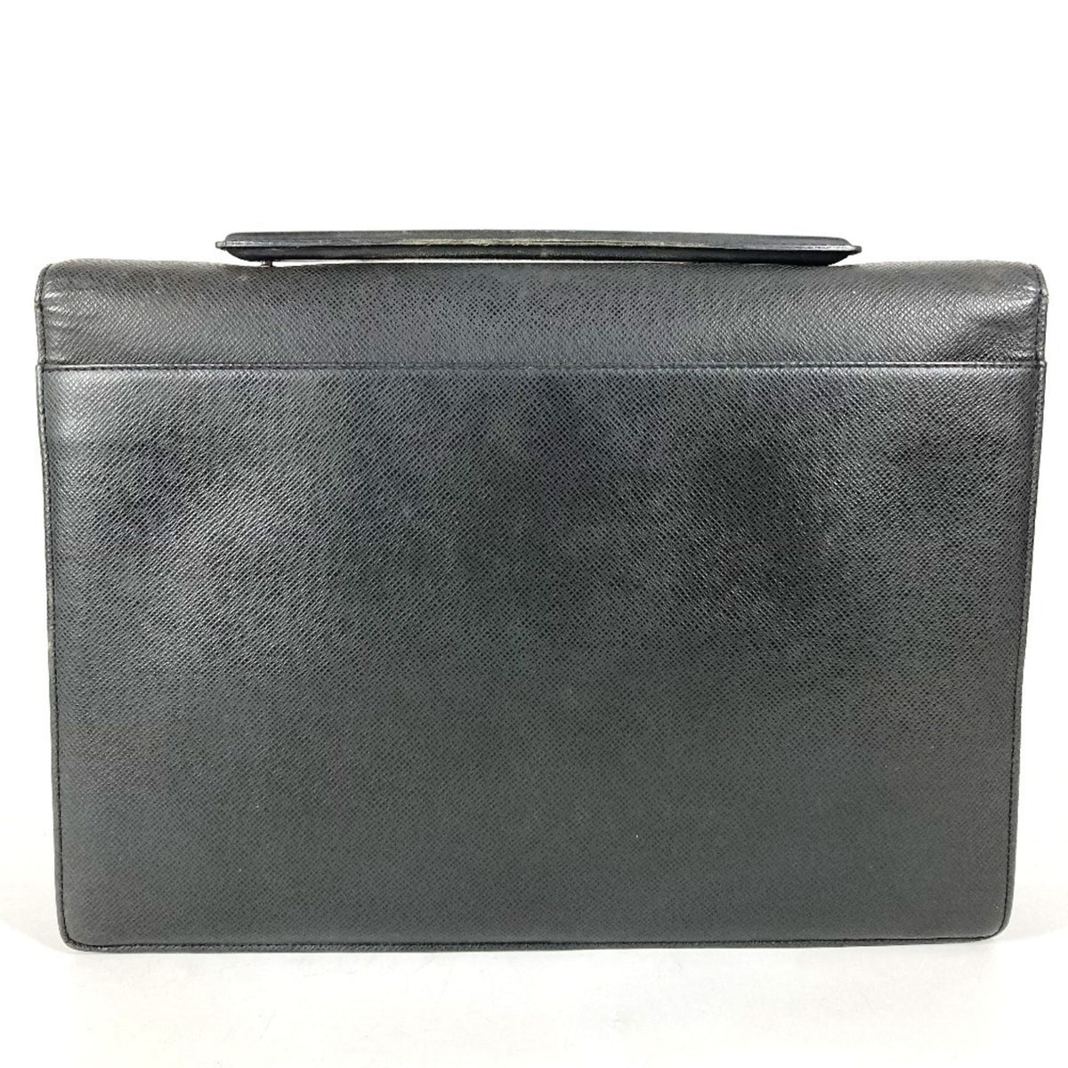 Louis Vuitton Ardoise Black Taiga Leather Briefcase Handbag (Pre-Owned)