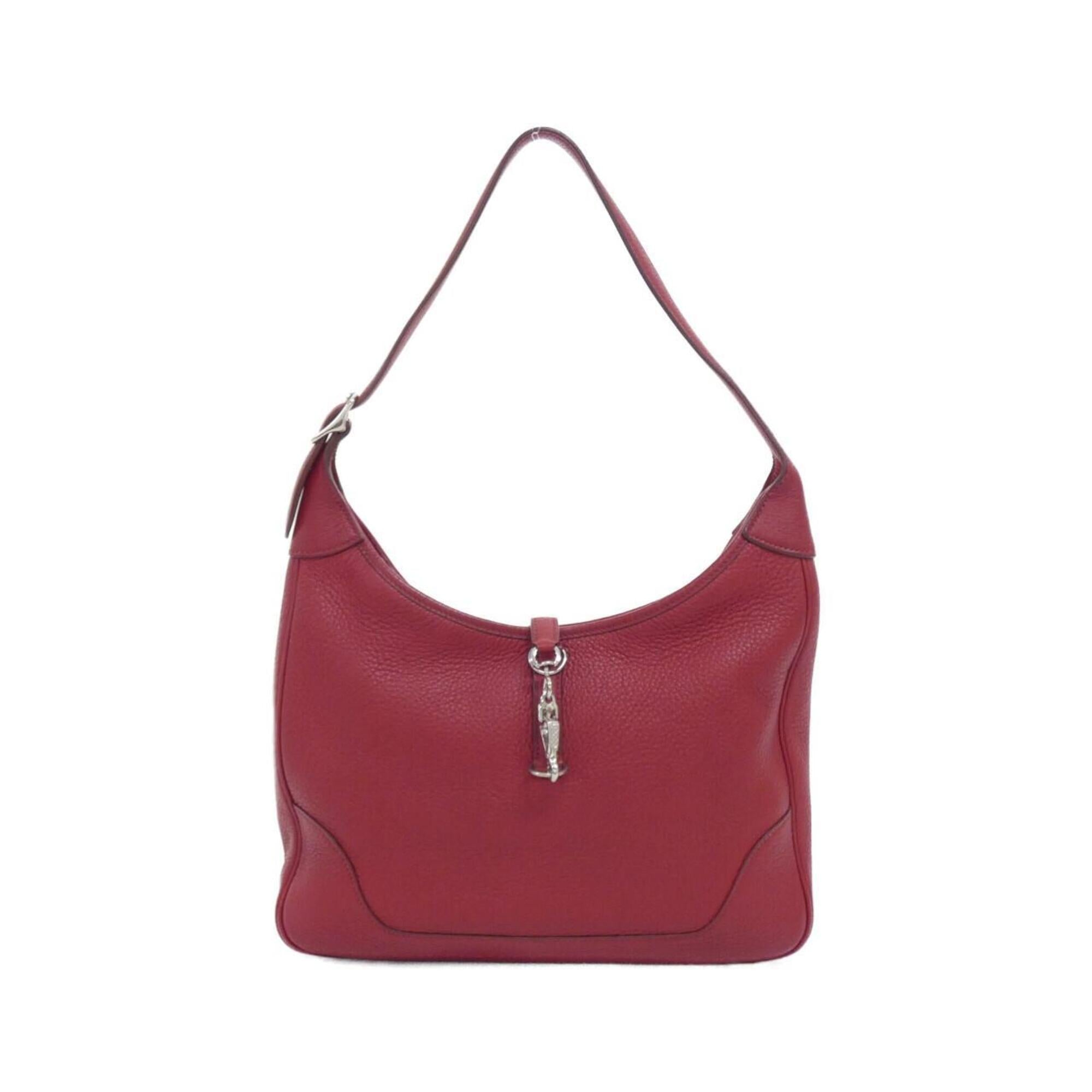 Hermes Rouge Garance Taurillon Clemence Leather Shoulder Bag (Pre-Owned)